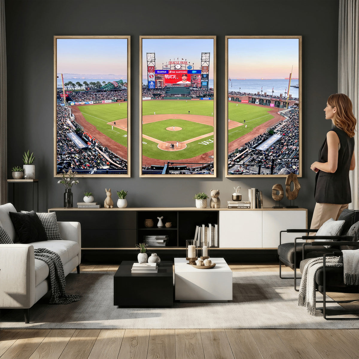 16055-MGV-CV-36X24 - San Francisco Giants Baseball Team Print, Oracle Park