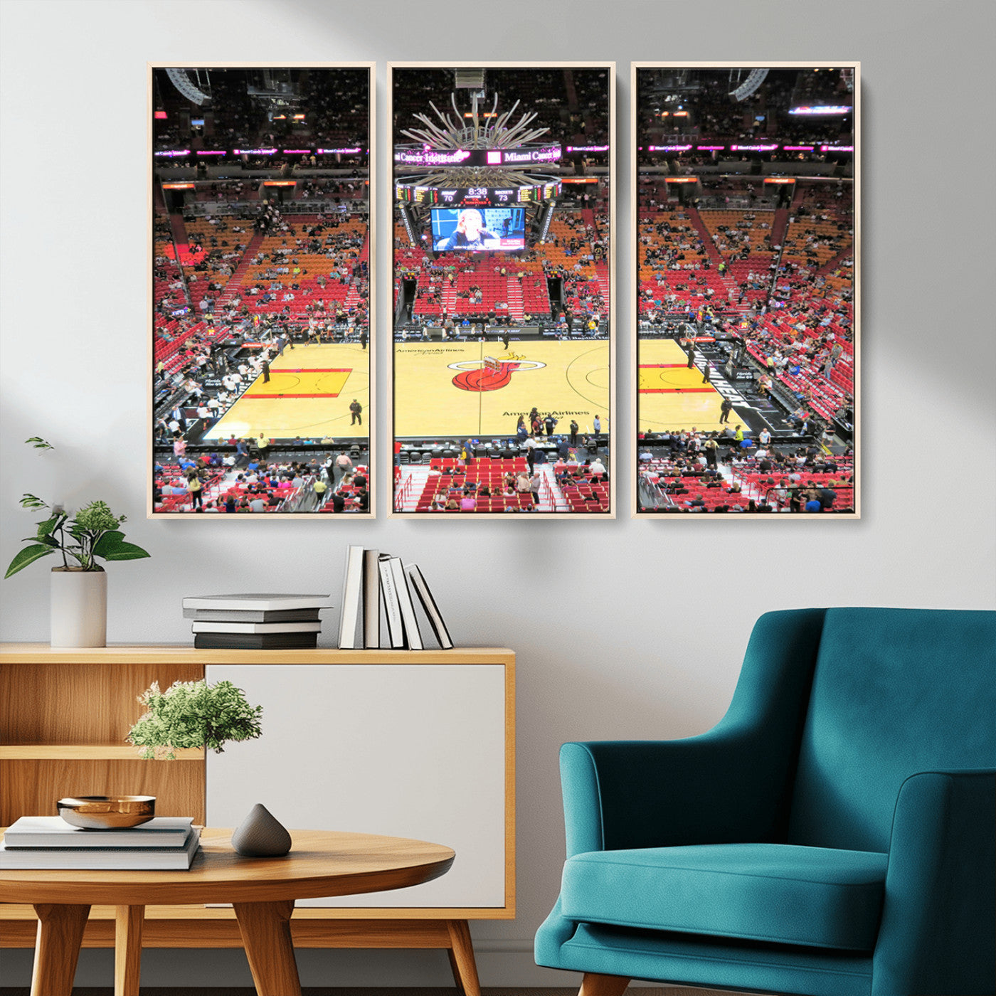 MGV-FC-48X32-3P - Miami Heat Basketball Team Print Wall Art- Kaseya Center Stadium Wall Art Canvas Print