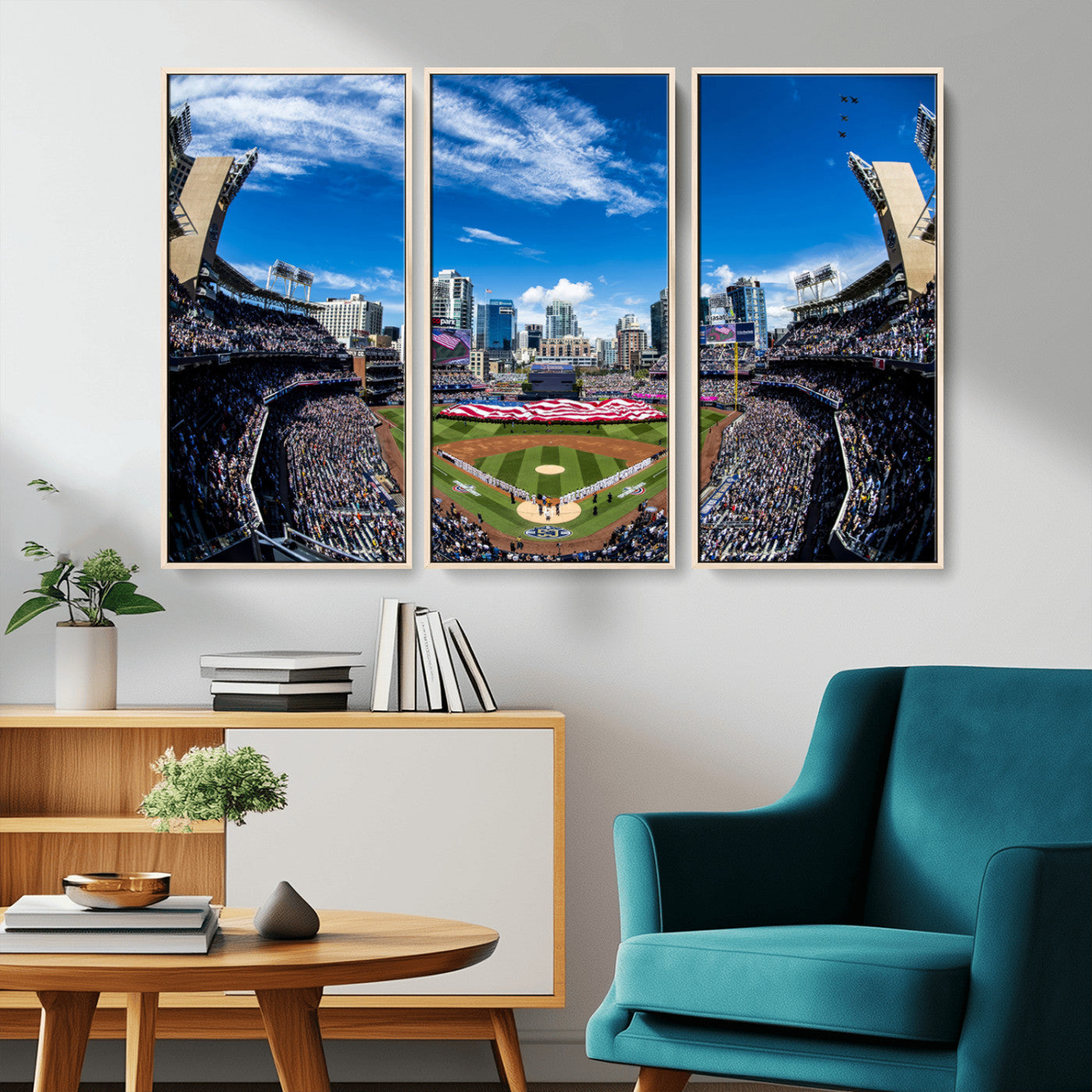 MGV-FC-48X32-3P - San Diego Padres Baseball Team Print - Petco Park Stadium Wall Art Canvas Print