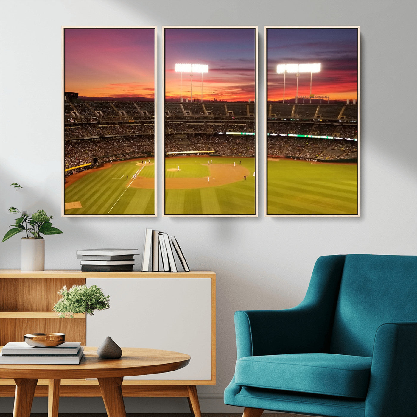 MGV-FC-48X32-3P - Oakland Athletics Baseball Team Print - Oakland Coliseum Stadium Wall Art Canvas Print