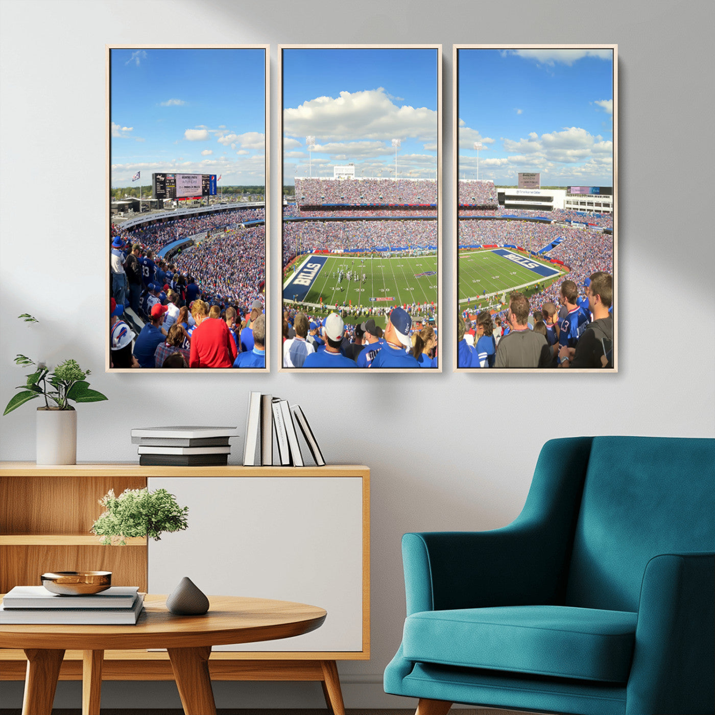 MGV-FC-48X32-3P - Buffalo Bills NFL Football Team Print - Buffalo Highmark Stadium Wall Art Canvas Print