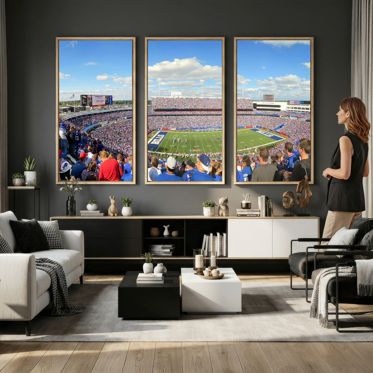 35302-MGV-CV-36X24 - Buffalo Bills NFL Football Team Print, Game Day at Buffalo Highmark Stadium