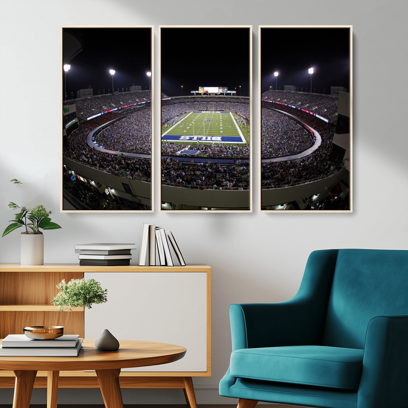 MGV-FC-48X32-3P - Buffalo Bills NFL Football Team Print - Buffalo Highmark Stadium Wall Art Canvas Print