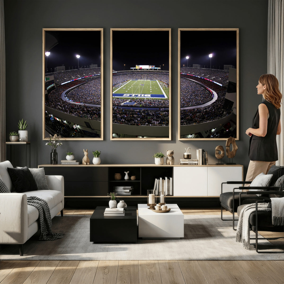 98546-MGV-CV-36X24 - Buffalo Bills NFL Football Team Print, Buffalo Highmark Stadium Wall Art