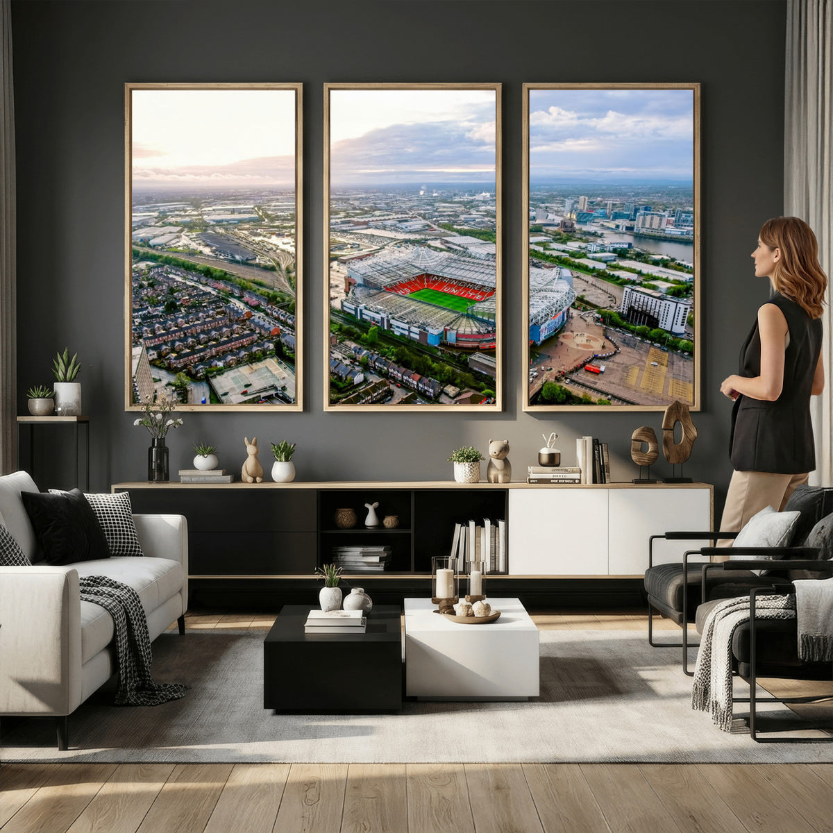 85657-MGV-CV-36X24 - Old Trafford Manchester United Stadium Wall Art Canvas Print