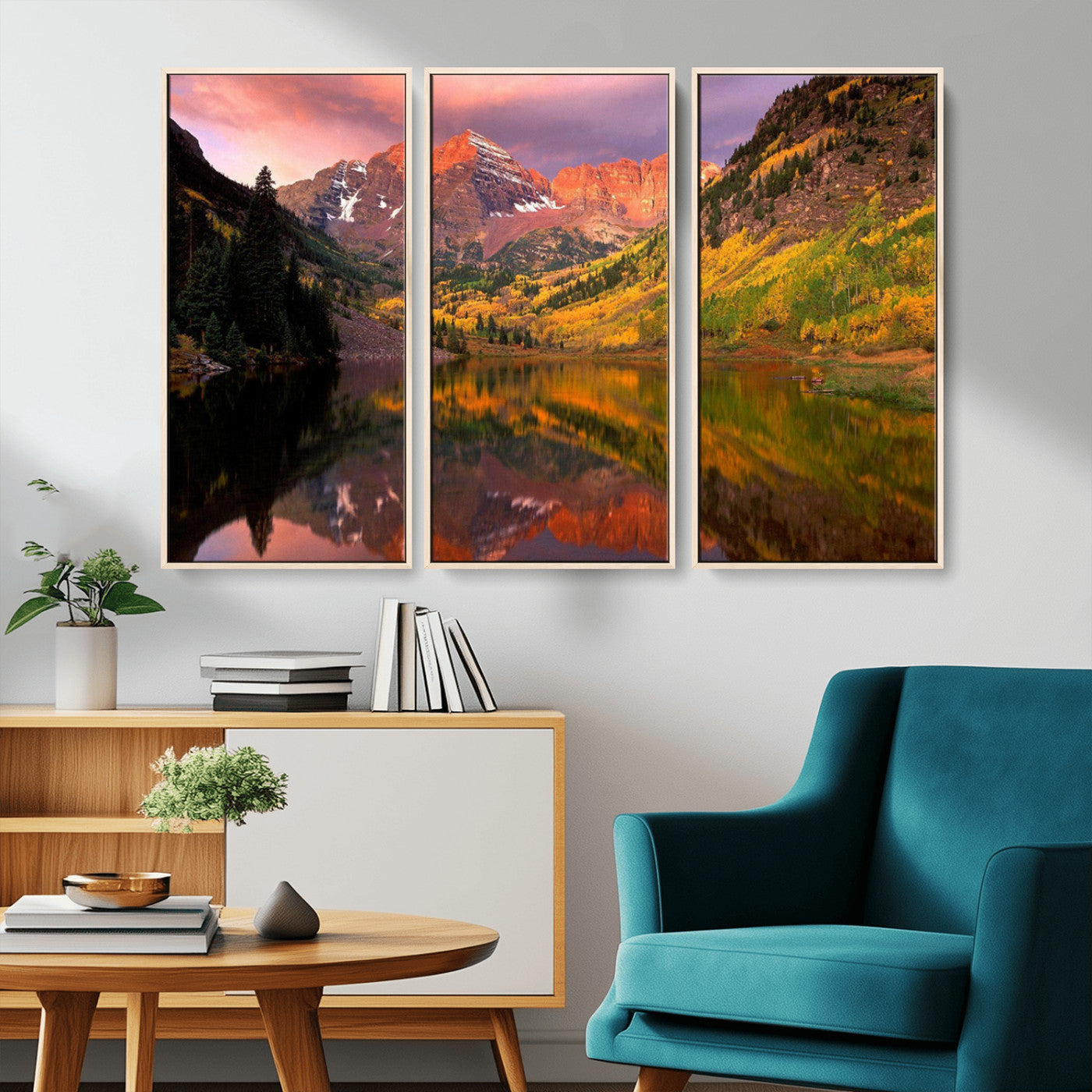 86946-MGV-CV-36X24-Colorado Rockies Mountain Sunset Wall Art | Ready to Hang and Framed | Scenic Nature Landscape