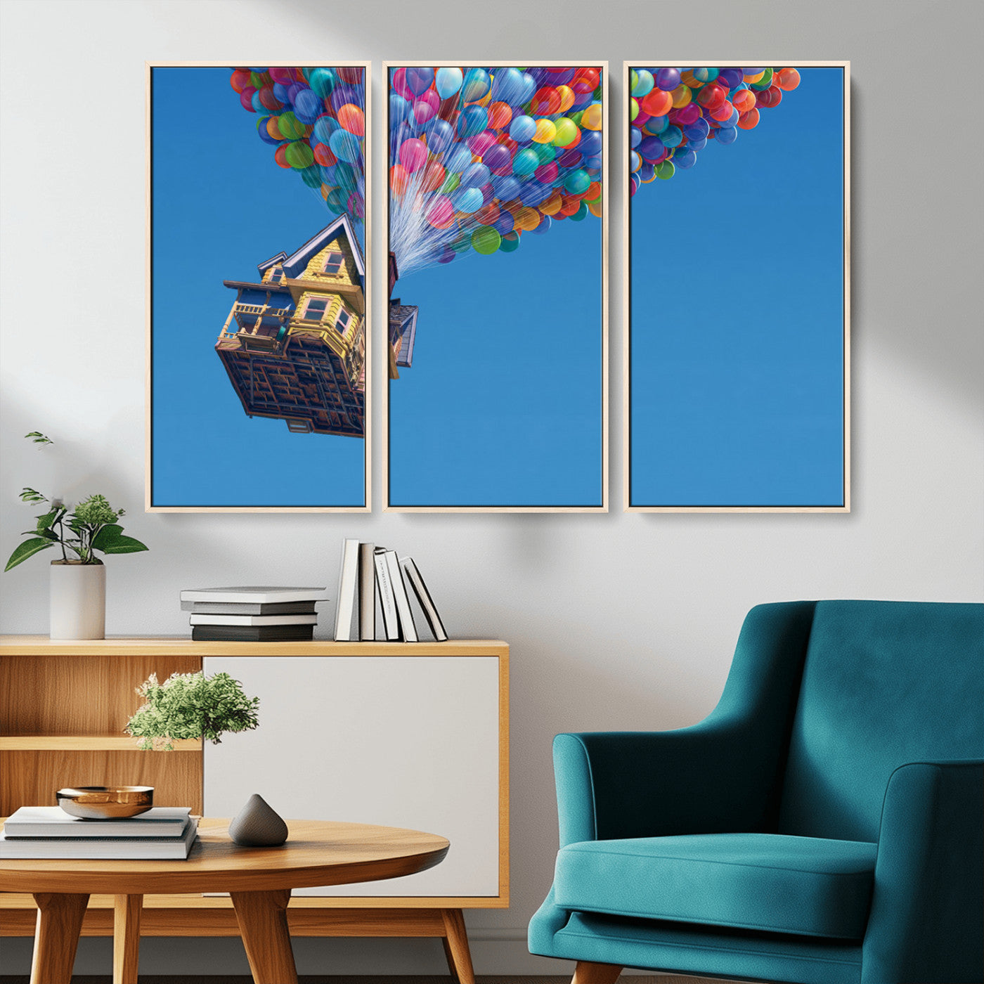 MGV-FC-48X32-3P - Carl Fredricksen, Up Movie Wall Art, Balloons Wall Art, Air Balloons for Kids Room Print