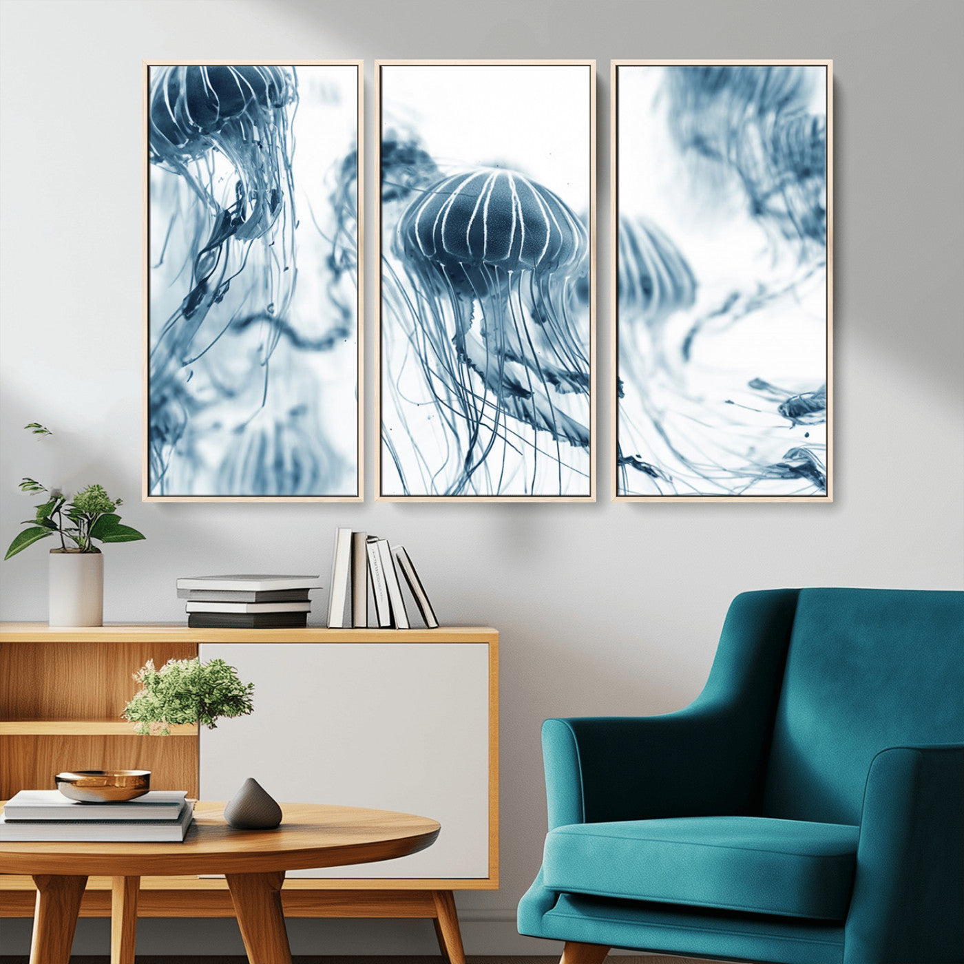 MGV-FC-48X32-3P - Abstract Jellyfish Canvas Print Wall Art