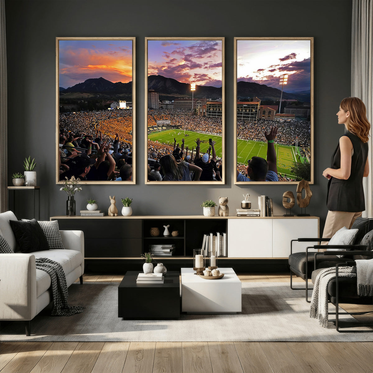 52579-MGV-CV-36X24 - Folsom Field, University of Colorado Buffaloes Football, Framed and Ready to Hang