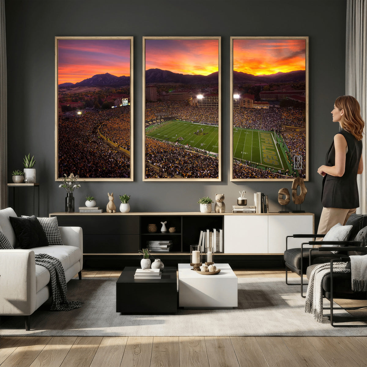 84649-MGV-CV-36X24 - Folsom Field, University of Colorado Buffaloes Football, Extra Large Game Room Wall Decor