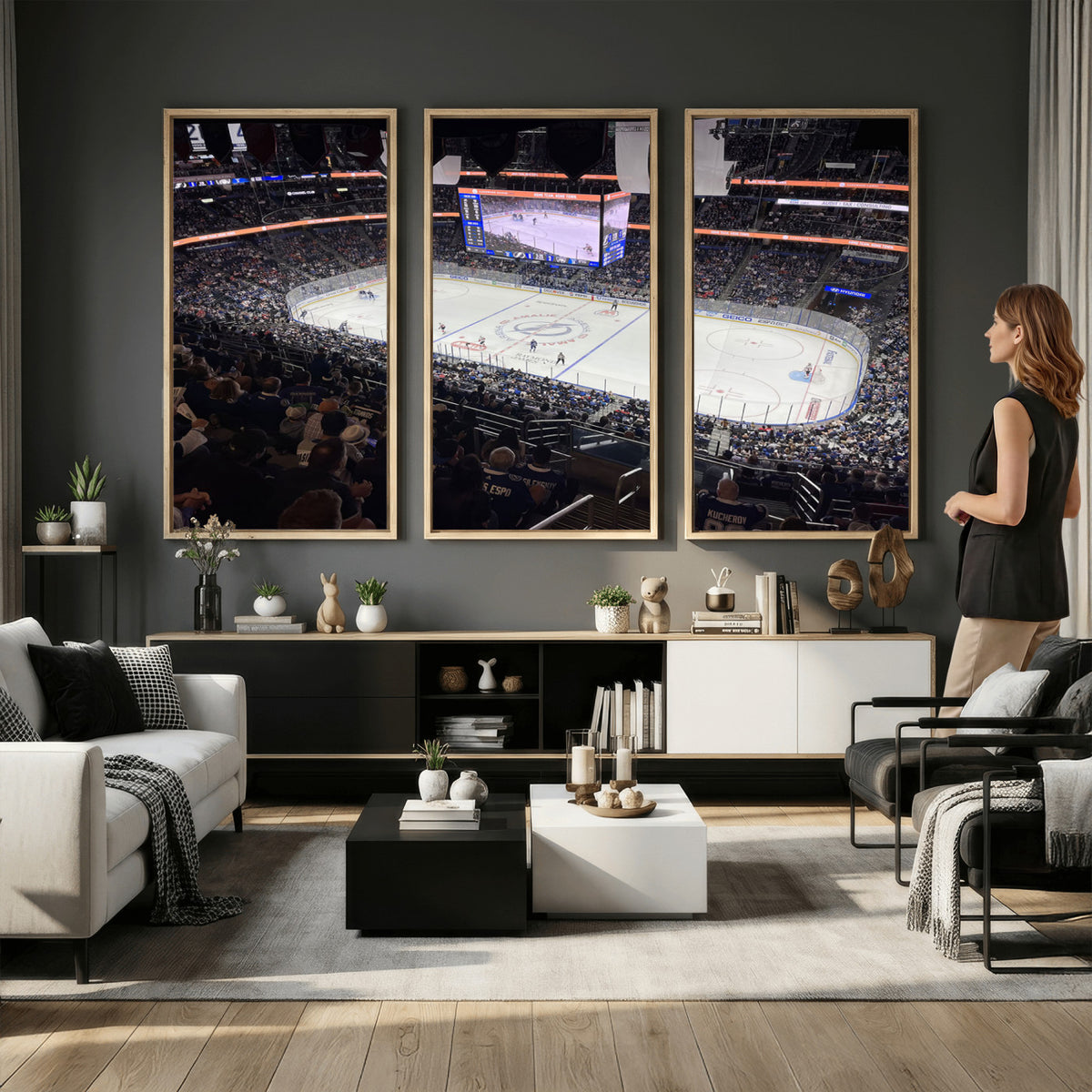 51641-MGV-CV-36X24 - Amalie Arena Florida Wall Art Canvas Print, NHL Hockey, Framed and Ready to Hang