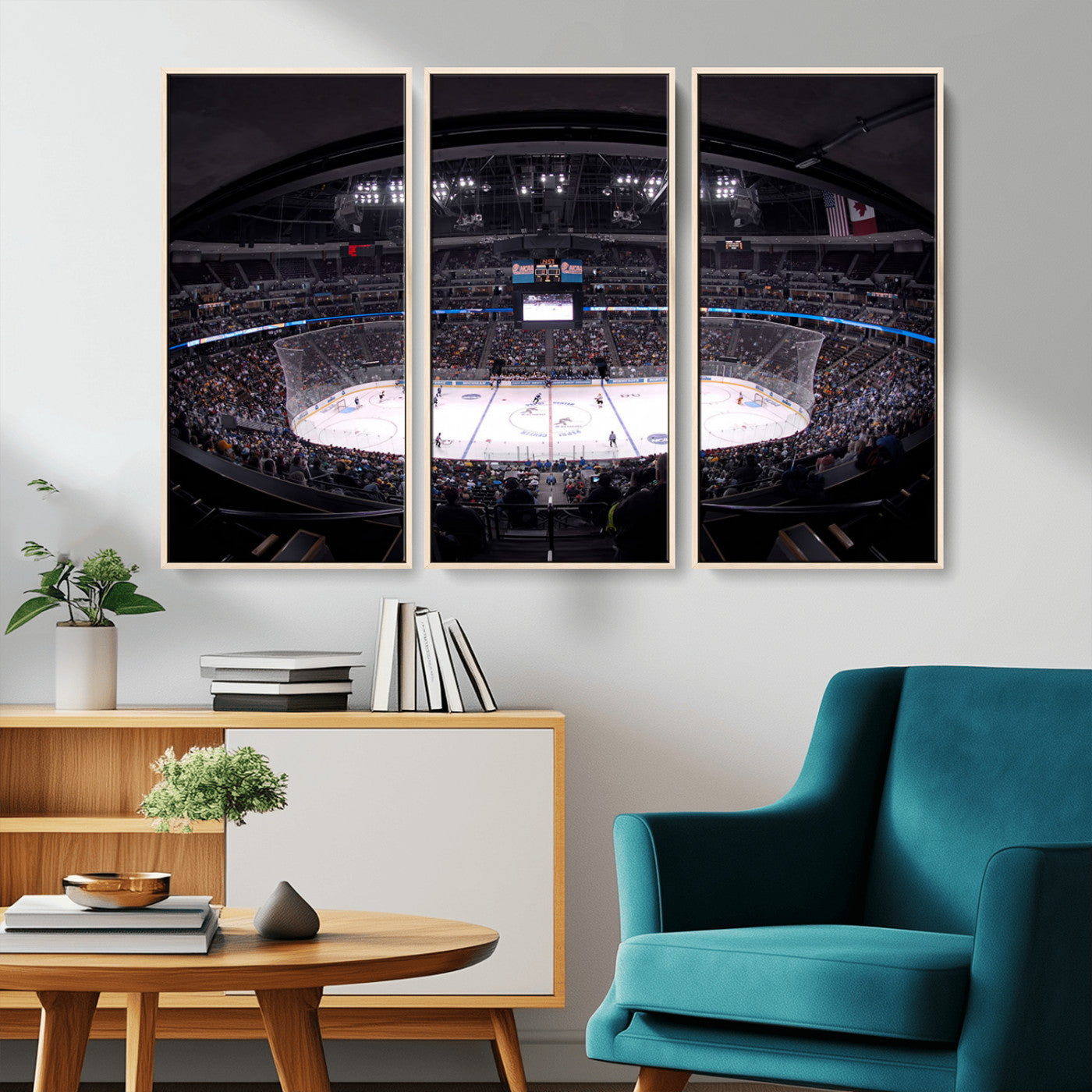 MGV-FC-48X32-3P - Ball Arena Denver Colorado Avalanche Hockey Team Wall Art Canvas Print - Denver Ice Hockey Stadium