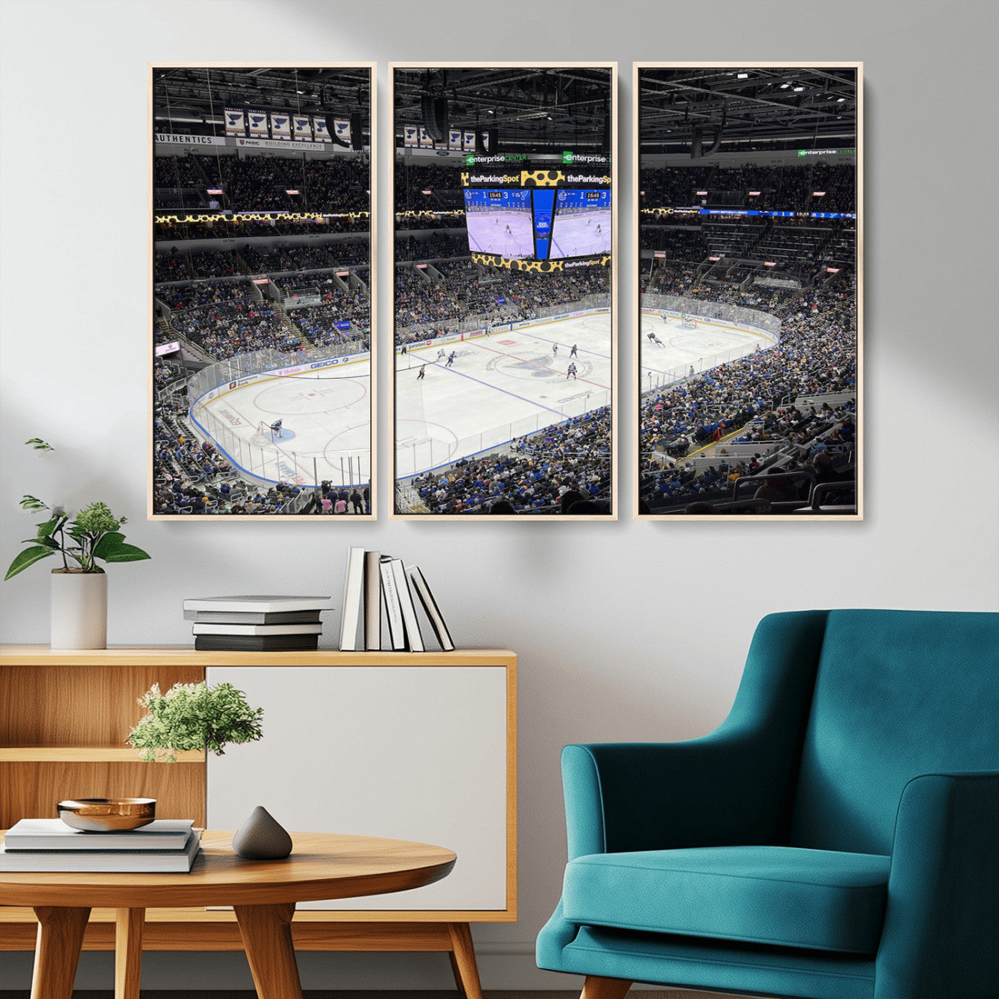 MGV-FC-48X32-3P - Enterprise Center Missouri St. Louis Blues Hockey Stadium Wall Art Canvas Print