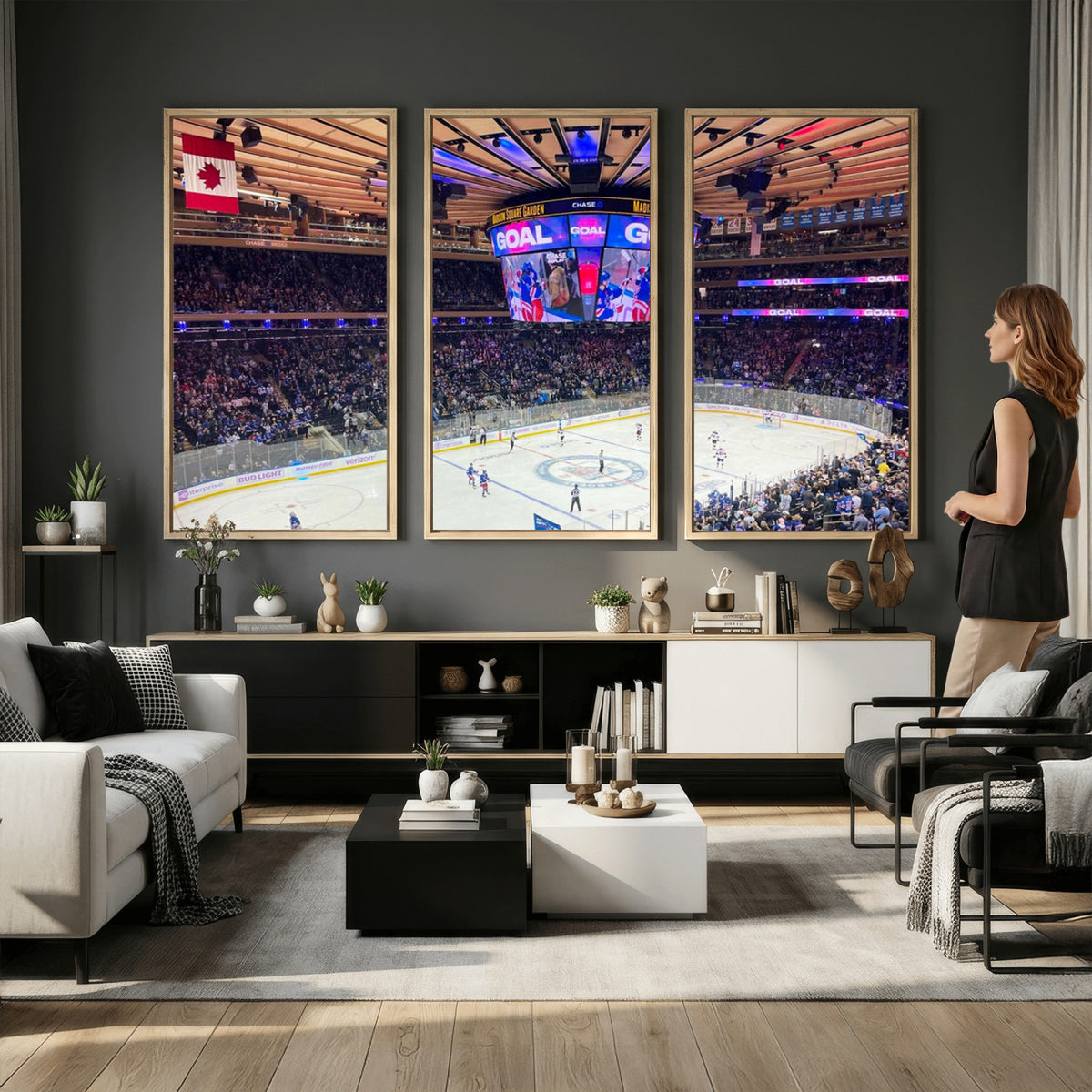 36401-MGV-CV-36X24 - Madison Square Garden New York Rangers Hockey Stadium Wall Art Canvas