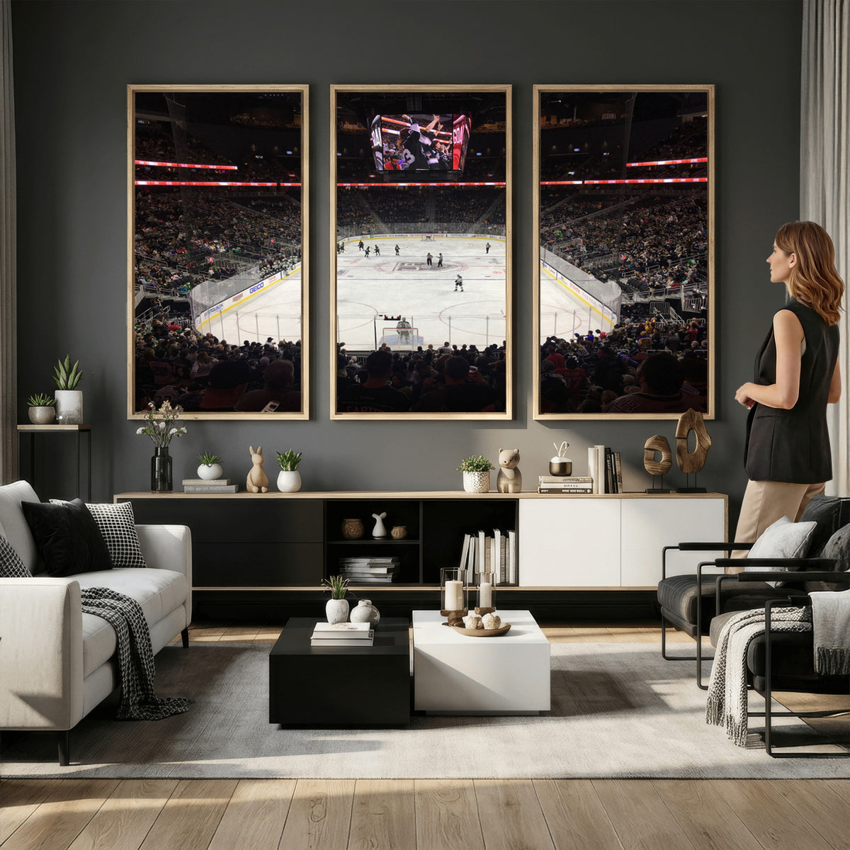 14802-MGV-CV-36X24 - T Mobile Arena Paradise Nevada Vegas Golden Knights Ice Hockey Stadium