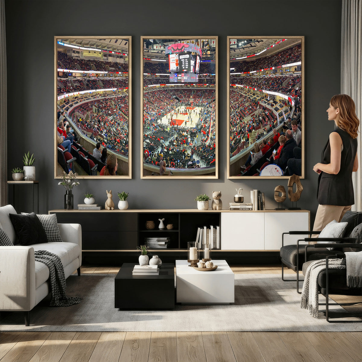 43481-MGV-CV-36X24 - United Center Chicago Bulls Stadium Wall Art Canvas Print