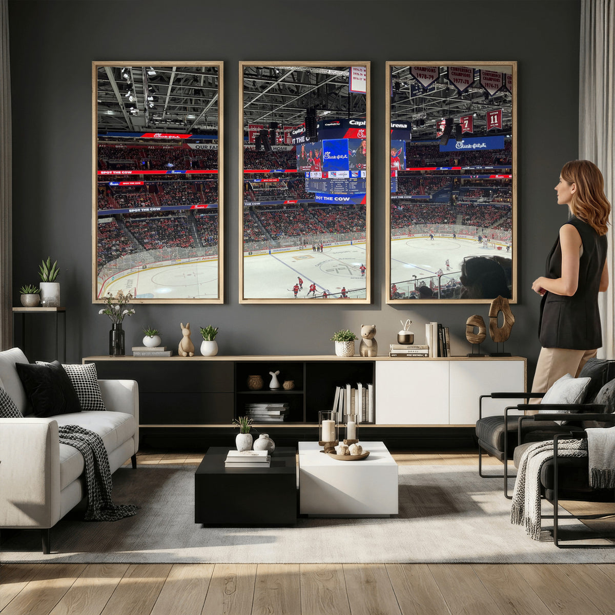 71287-MGV-CV-36X24 - Washington Capitals New York Rangers Ice Hockey Game Stadium