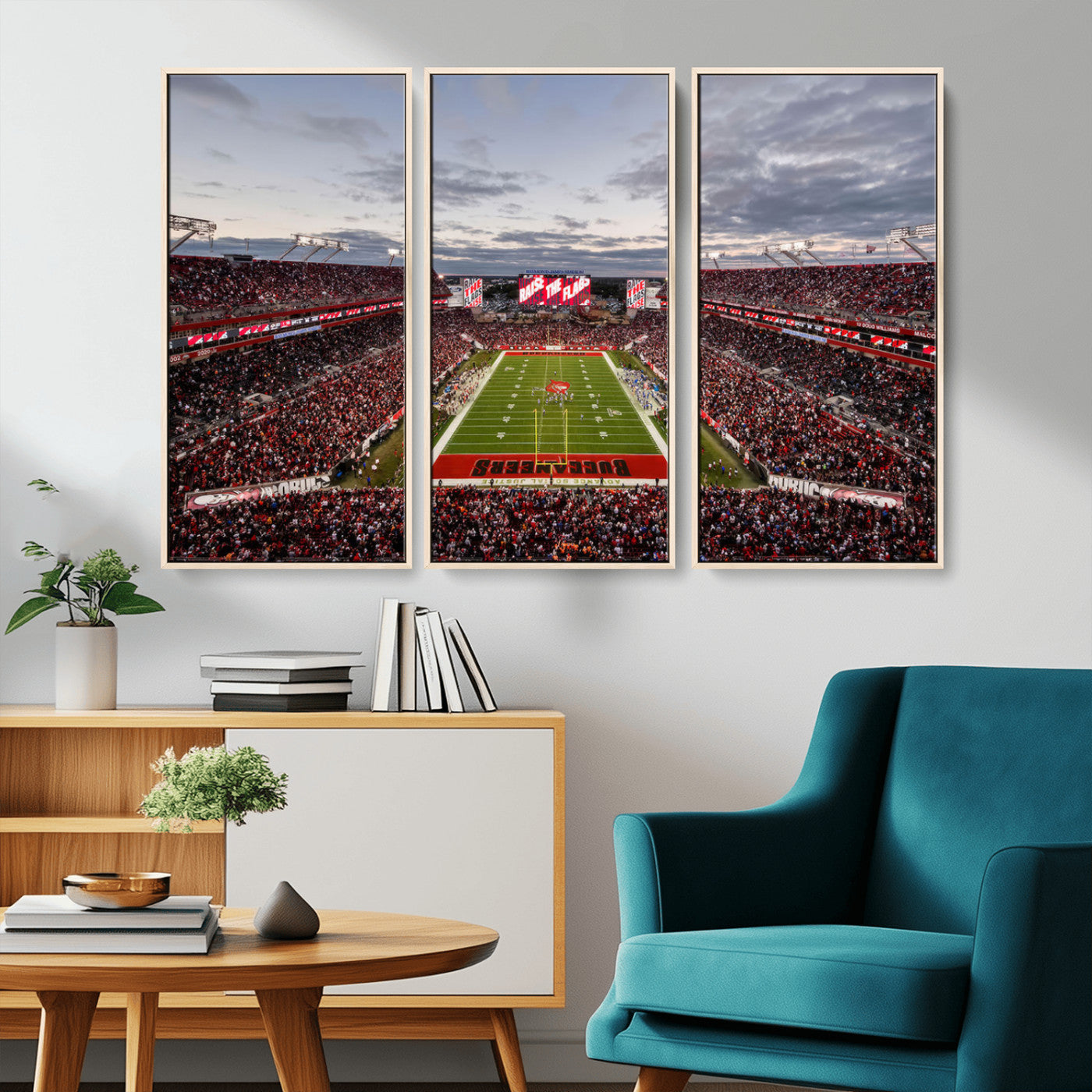 MGV-FC-48X32-3P - Florida Tampa Raymond James Stadium Wall Art Canvas Print - NFL Football Stadium Print Canvas