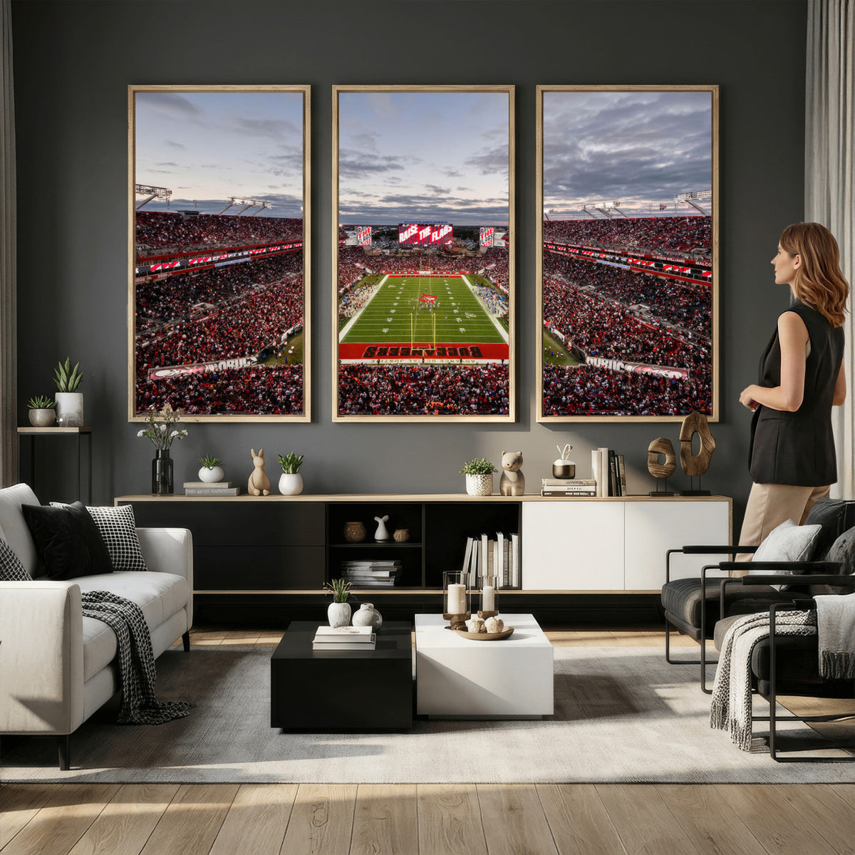 35698-MGV-CV-36X24 - Florida Tampa Raymond James Stadium Wall Art Canvas Print - NFL Football Stadium Print Canvas