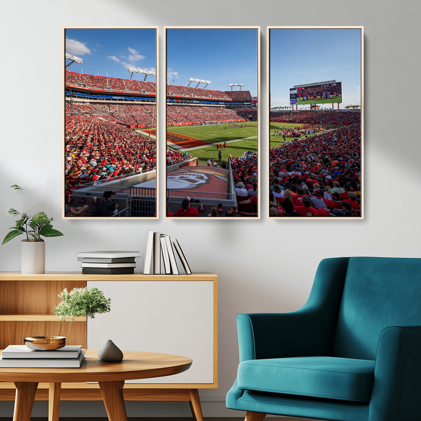MGV-FC-48X32-3P - Florida Tampa Raymond James Stadium Wall Art Canvas Print - NFL Football Stadium Print