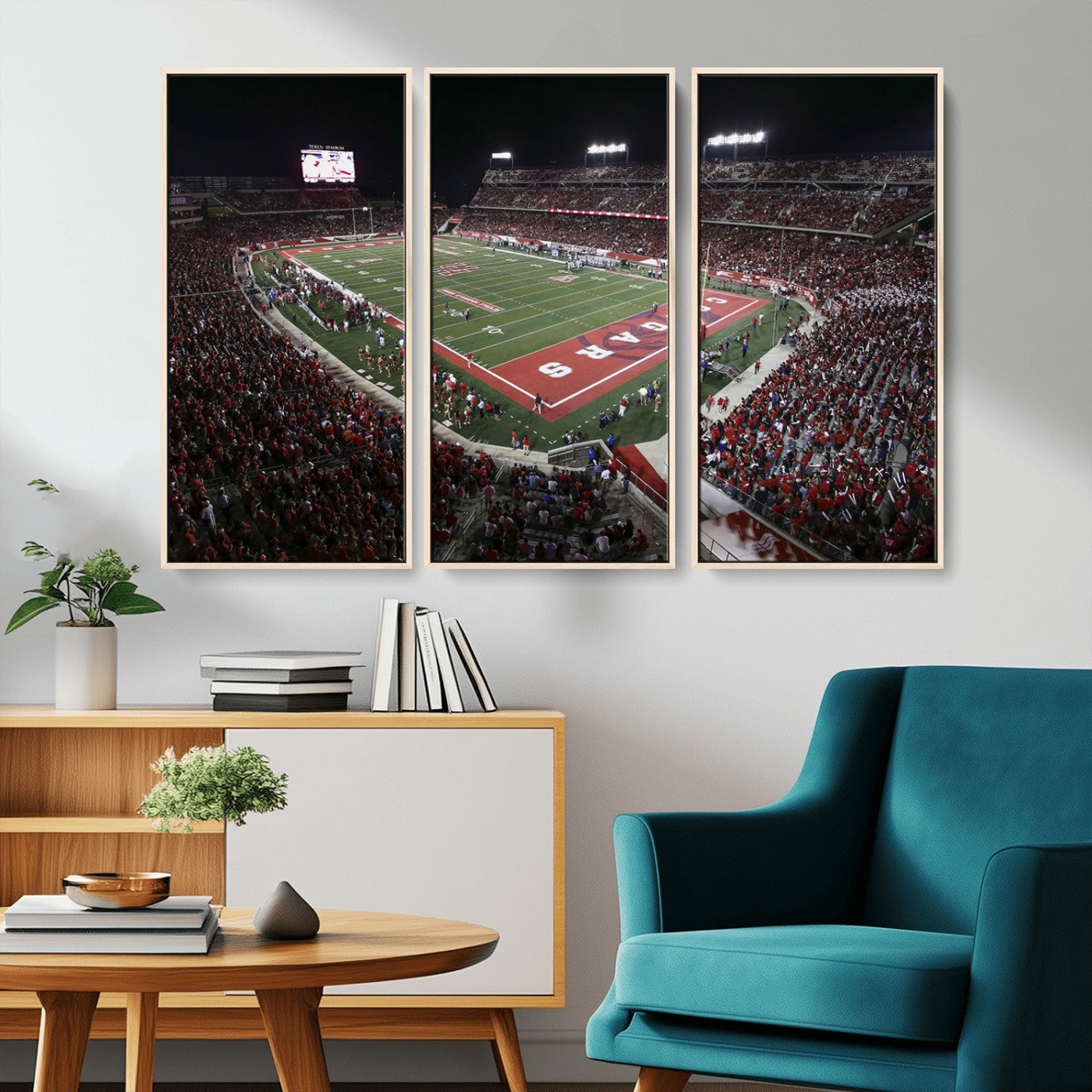 MGV-FC-48X32-3P - Houston Cougars Football Team Print - Houston TDECU Stadium Wall Art Canvas Print