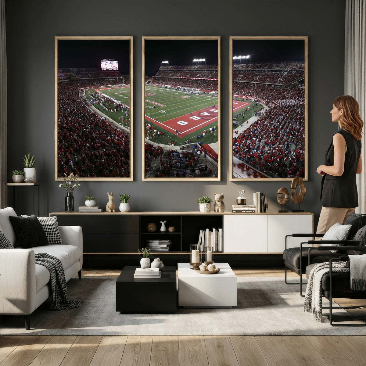 94207-MGV-CV-36X24 - Houston Cougars Football Team Print - Houston TDECU Stadium Wall Art Canvas Print