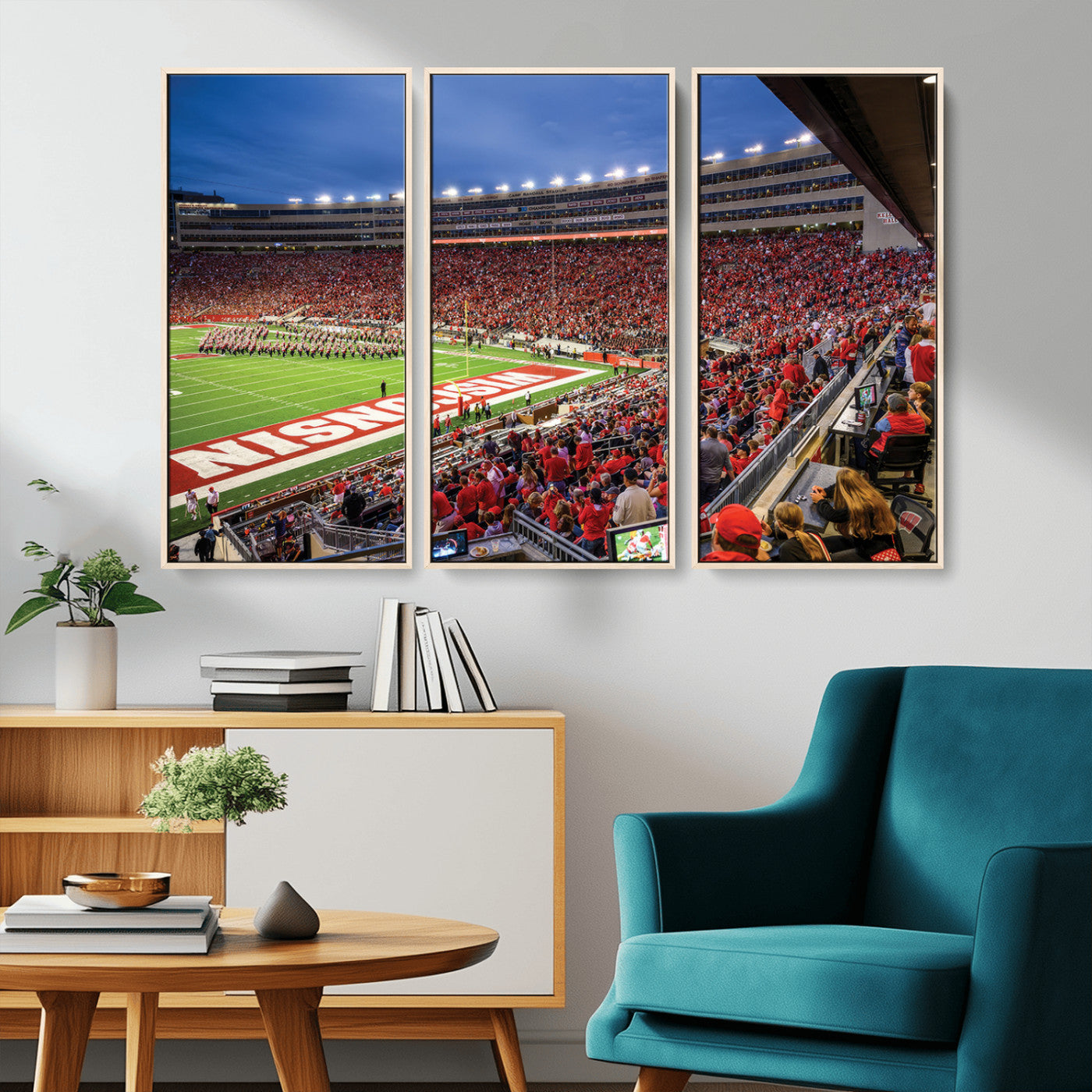 MGV-FC-48X32-3P - Wisconsin Badgers Football Team Print - Madison Camp Randall Stadium Wall Art, Wisconsin Badgers