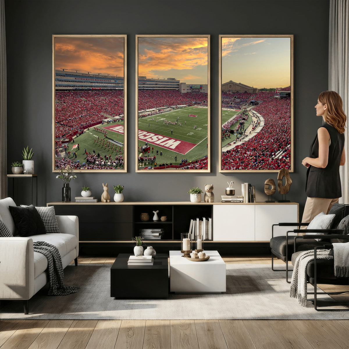 41472-MGV-CV-36X24 - Camp Randall Stadium Wisconsin Badgers Large Wall Art Canvas Print | College Football Stadium Wall