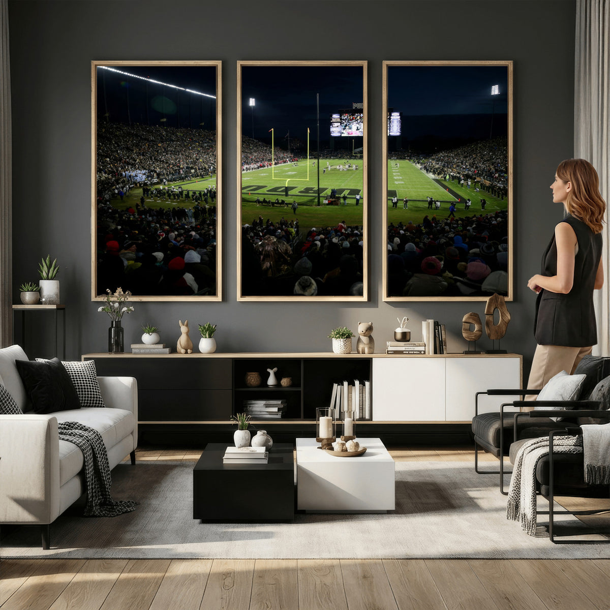 60140-MGV-CV-36X24 - Purdue Boilermakers Football Team Print - West Lafayette Ross–Ade Stadium Wall Art Canvas Print
