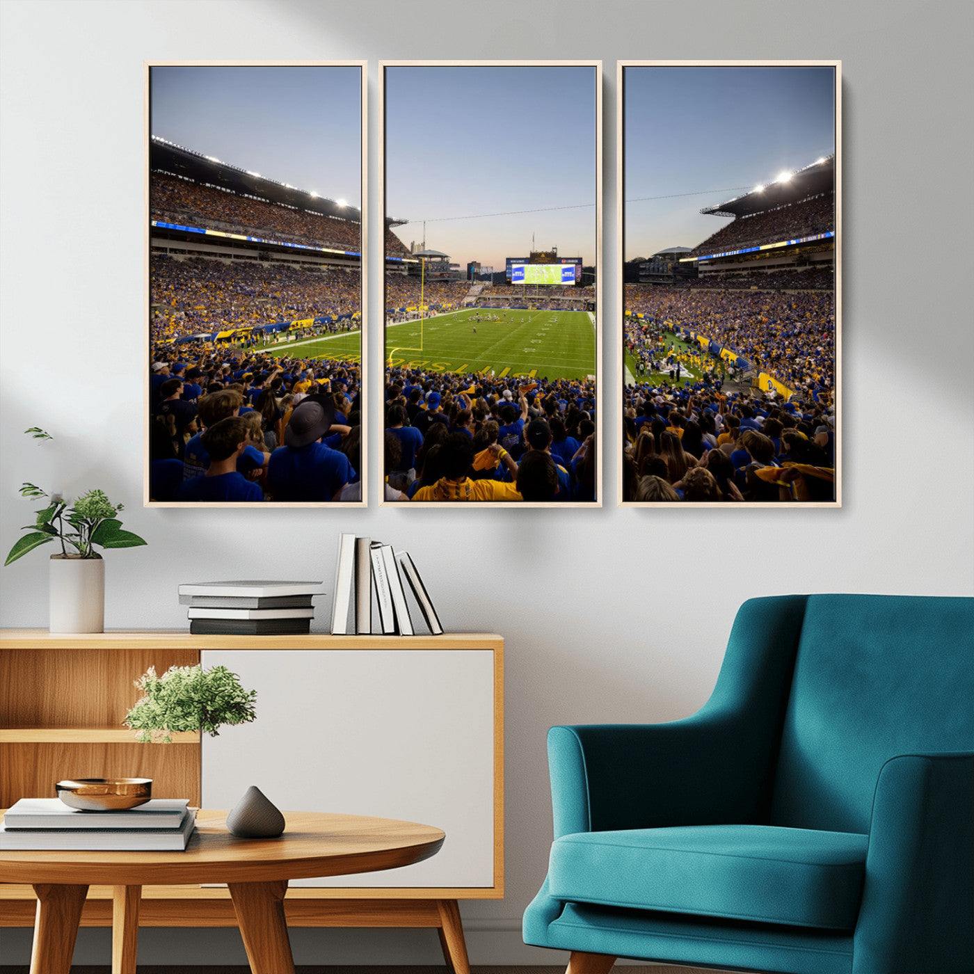 MGV-FC-48X32-3P - Pittsburgh Panthers Football Team Print - Pittsburgh Acrisure Stadium Wall Art Canvas Print