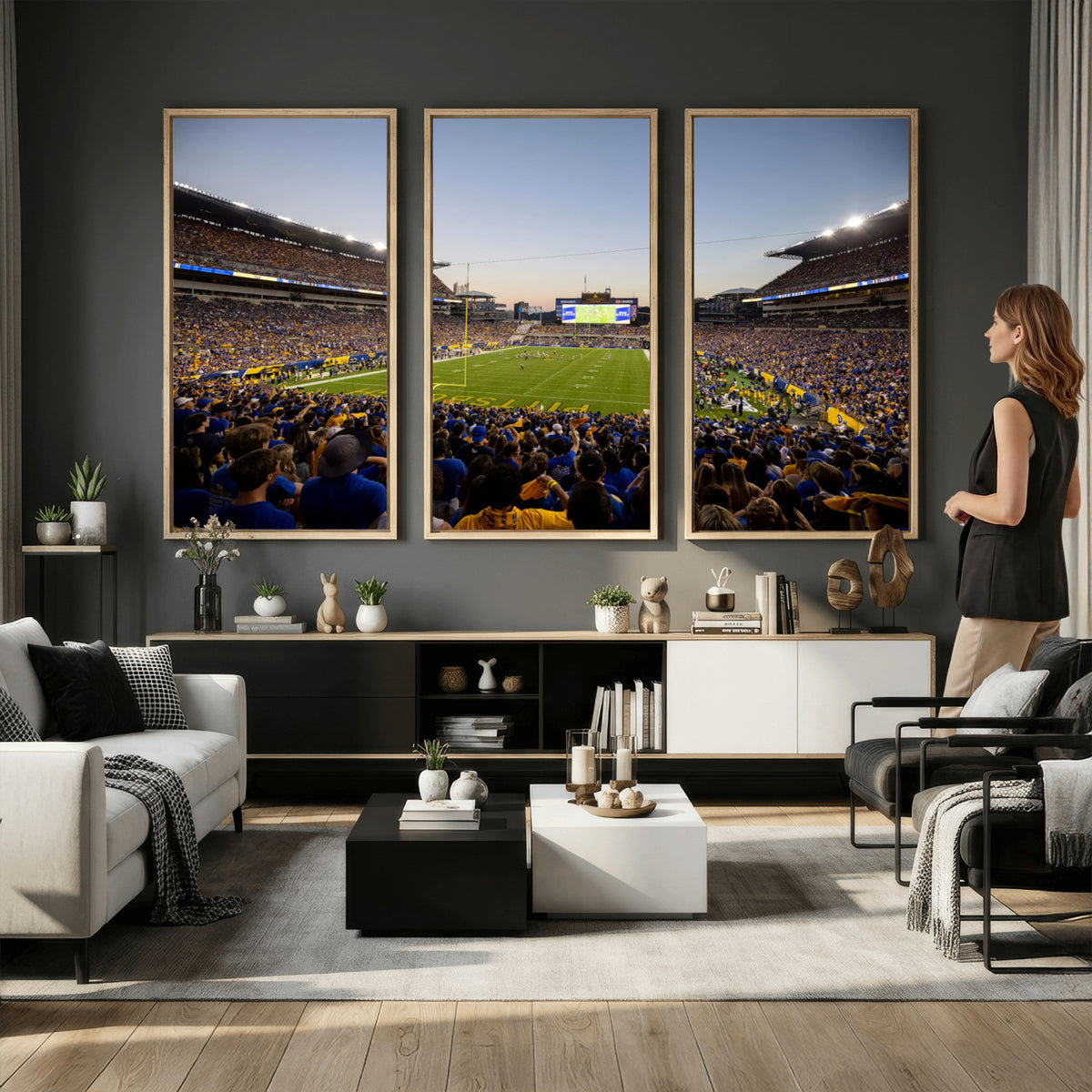 41853-MGV-CV-36X24 - Pittsburgh Panthers Football Team Print - Pittsburgh Acrisure Stadium Wall Art Canvas Print