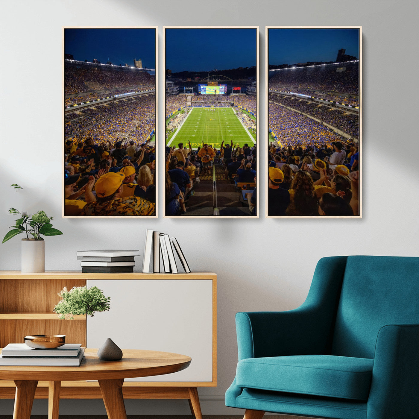 MGV-FC-48X32-3P - Pittsburgh Panthers Football Team Print - Pittsburgh Acrisure Stadium Wall Art Canvas Print
