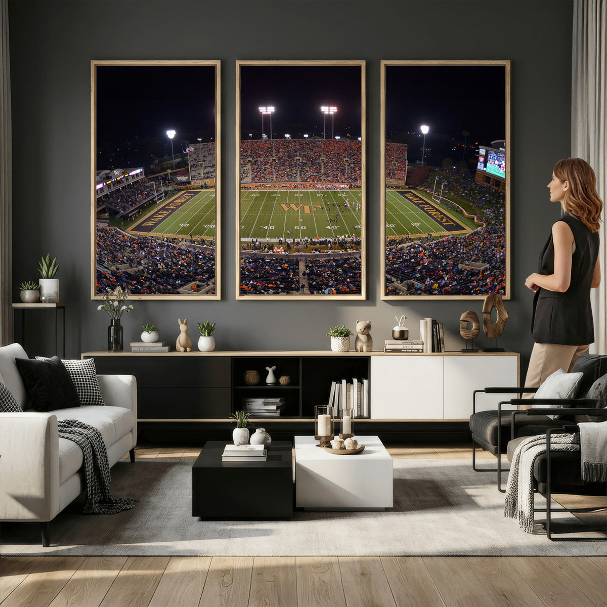 26033-MGV-CV-36X24 - Demon Deacons Print Canvas, Football Team Print