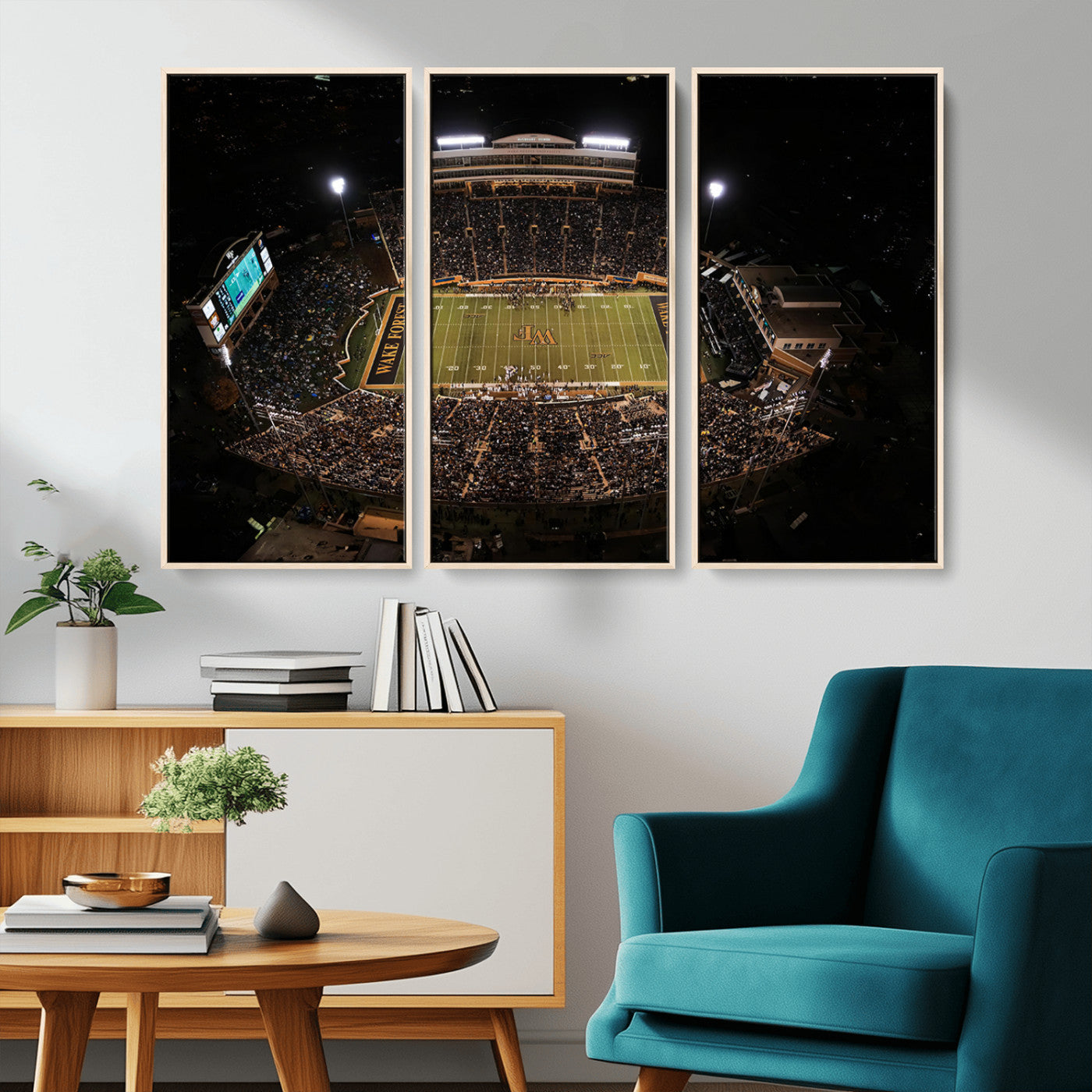 MGV-FC-48X32-3P - Wake Forest University Demon Deacons Canvas Printi, Football Team Print - Winston-Salem Allegacy
