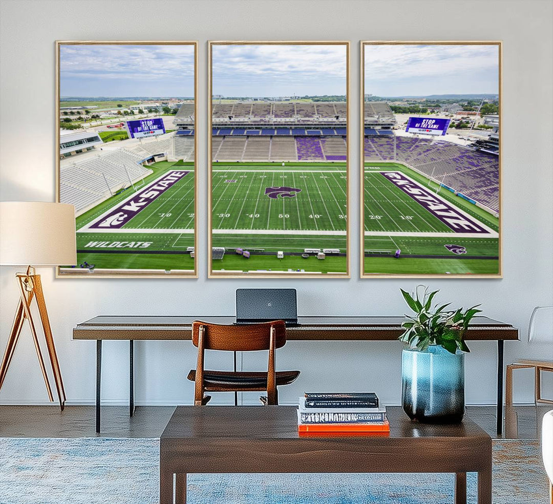 Gallery-quality canvas print featuring the KState Wildcats Football Team at Bill Snyder Family Stadium, Manhattan.