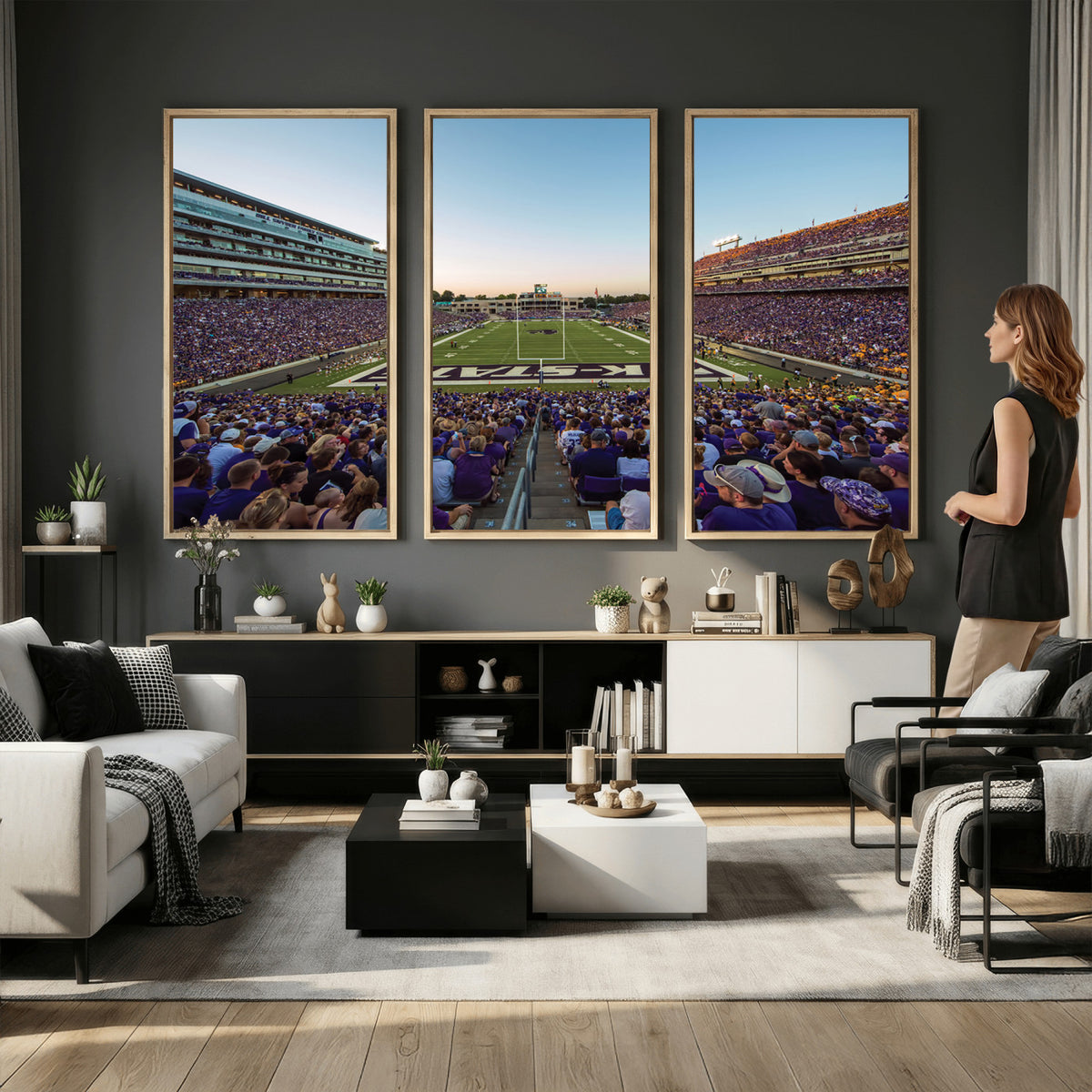 82792-MGV-CV-36X24 - Kansas State University Wildcats Football Team Print - Manhattan Bill Snyder Family Football Stadium