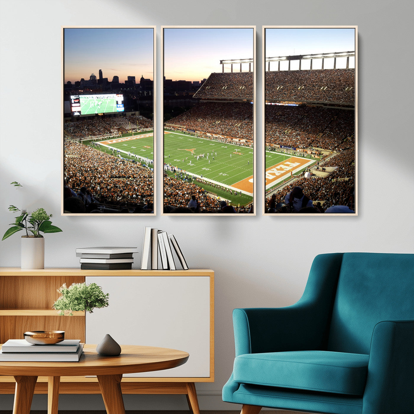 MGV-FC-48X32-3P - Darrell K Royal-Texas Memorial Stadium Canvas Wall Art - Texas Longhorns Football Match