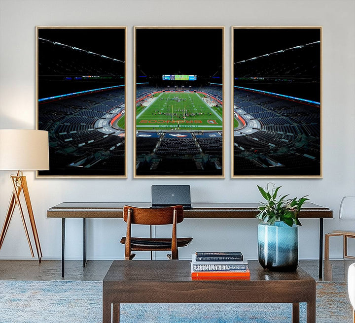 Museum-quality canvas print of Denver Broncos Empower Field at Mile High Stadium.