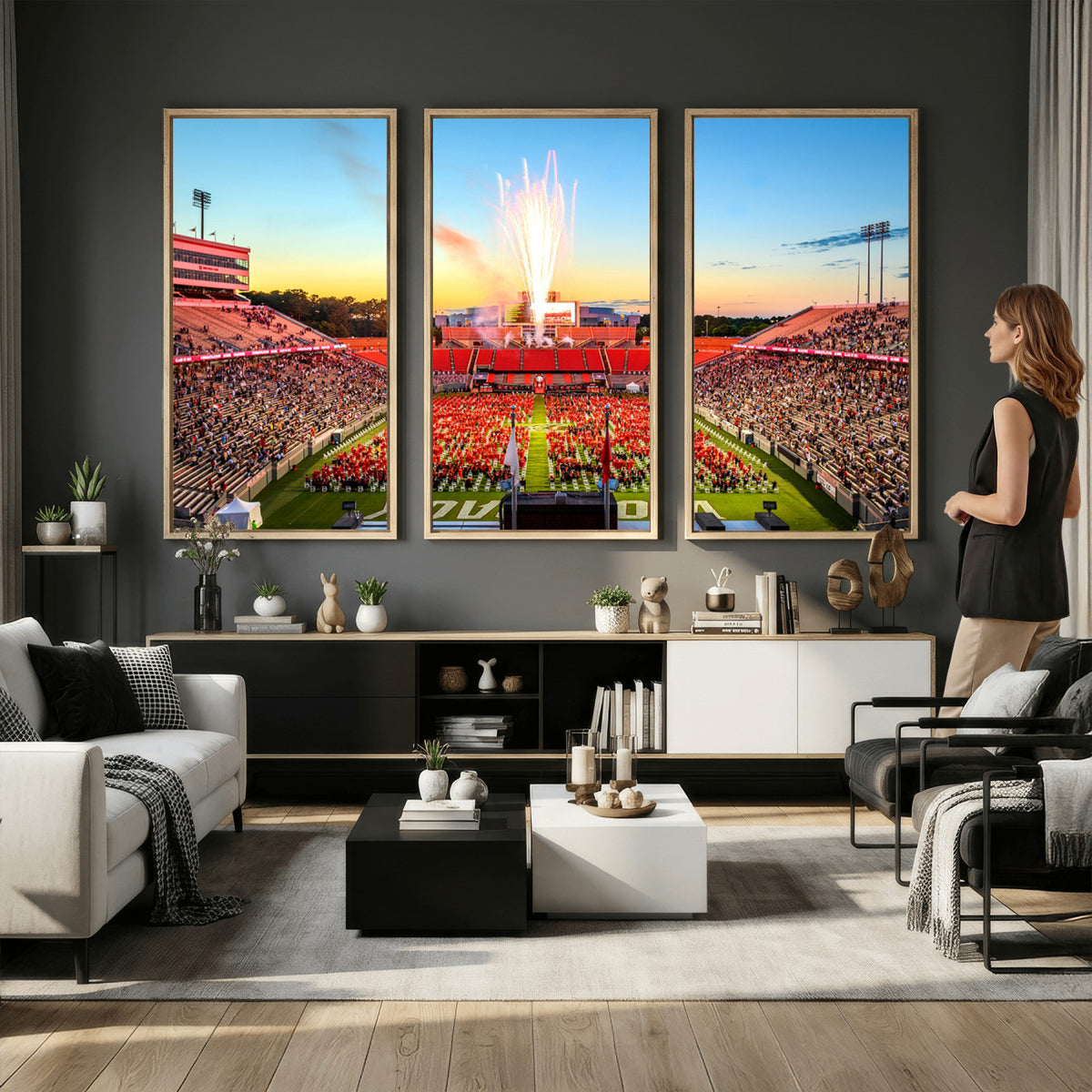 18017-MGV-CV-36X24 - North Carolina State University Canvas Print, Wolfpack Football Team Print