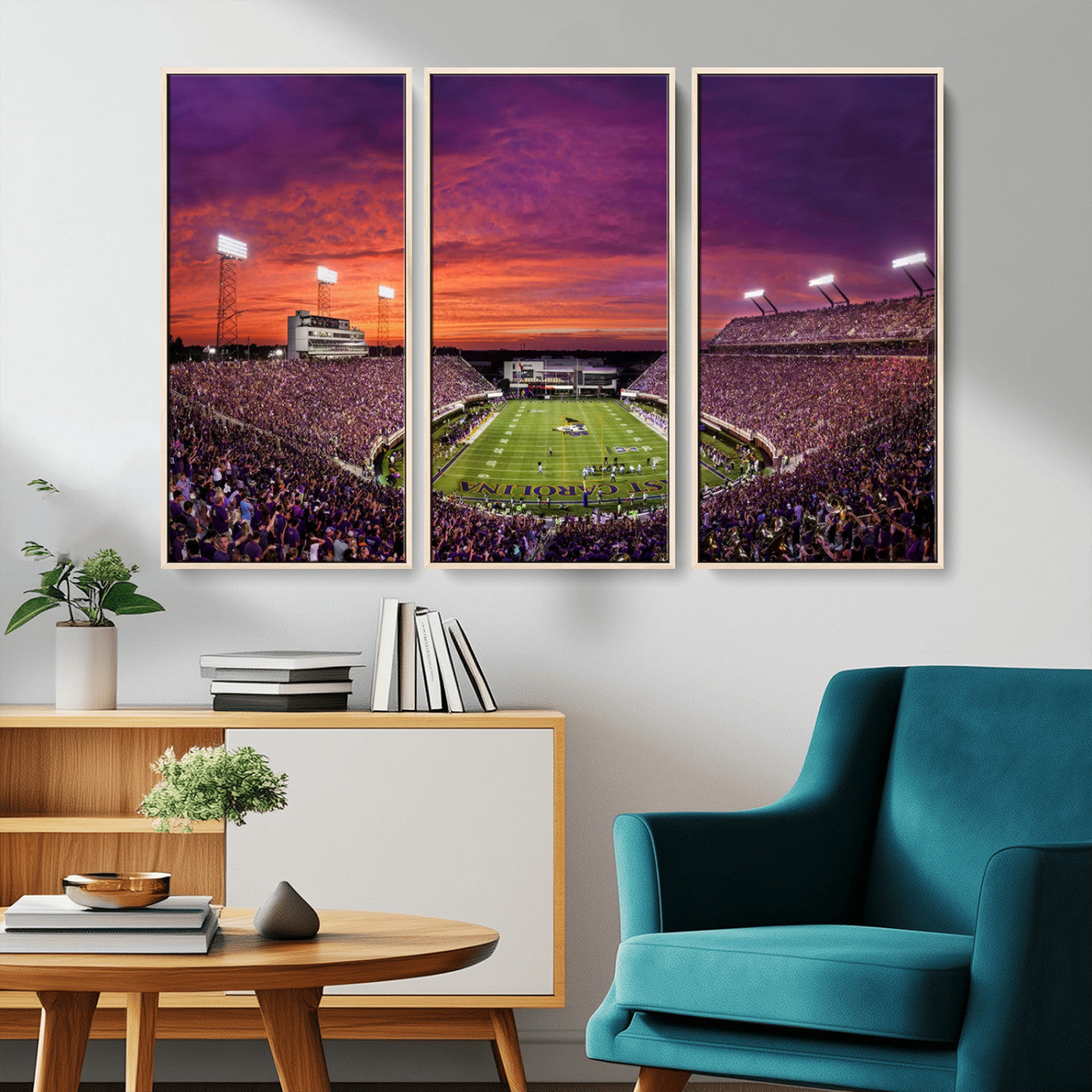 MGV-FC-48X32-3P - East Carolina University Pirates Football Print Canvas- Greenville Dowdy-Ficklen Stadium Wall Art