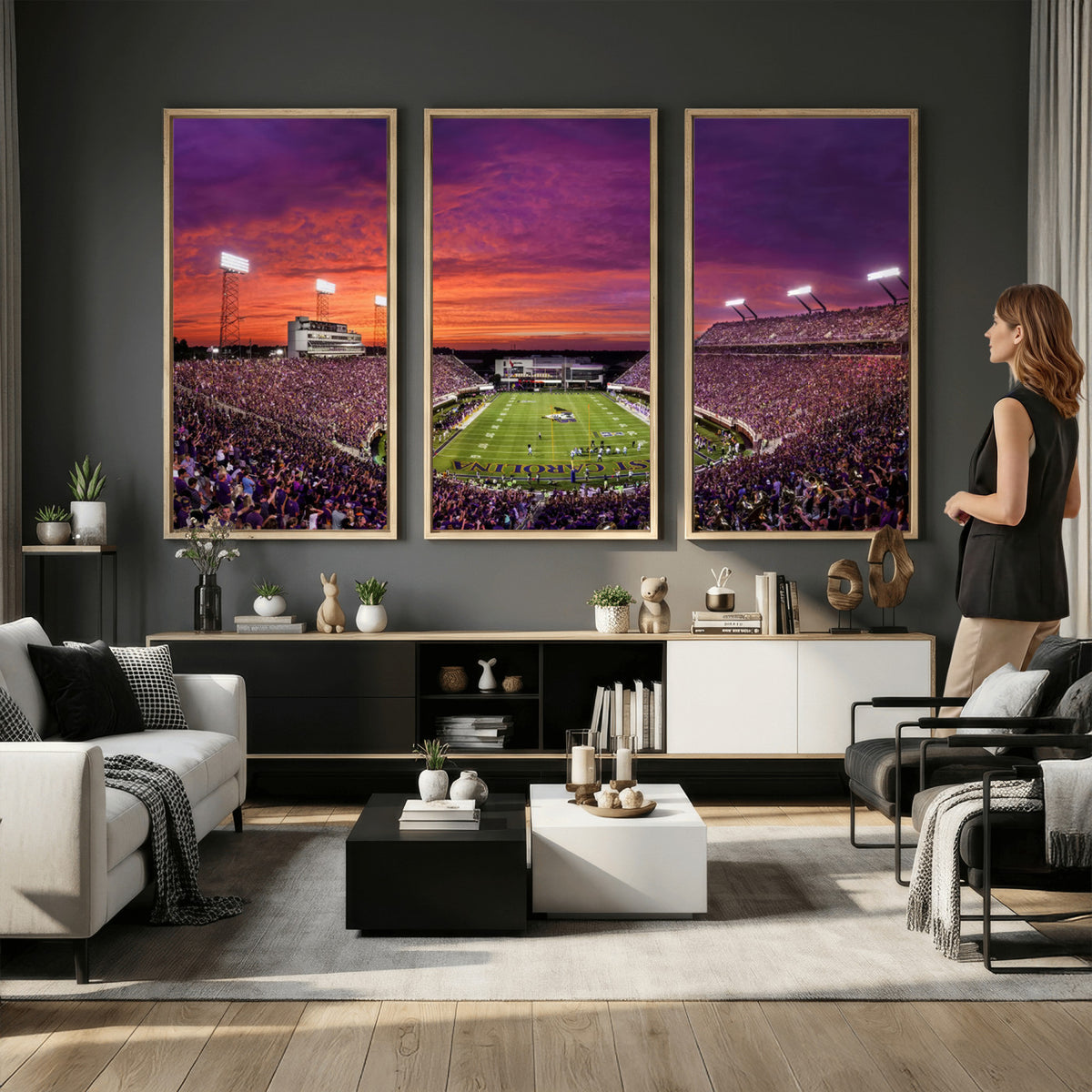88575-MGV-CV-36X24 - East Carolina University Pirates Football Print Canvas- Greenville Dowdy-Ficklen Stadium Wall Art