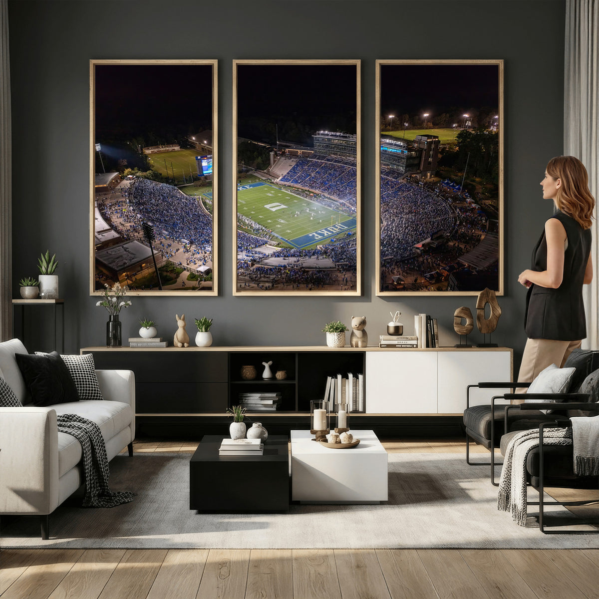 42347-MGV-CV-36X24 - Duke University Blue Devils Football Print Canvas - Durham Wallace Wade Stadium Wall Art Canvas