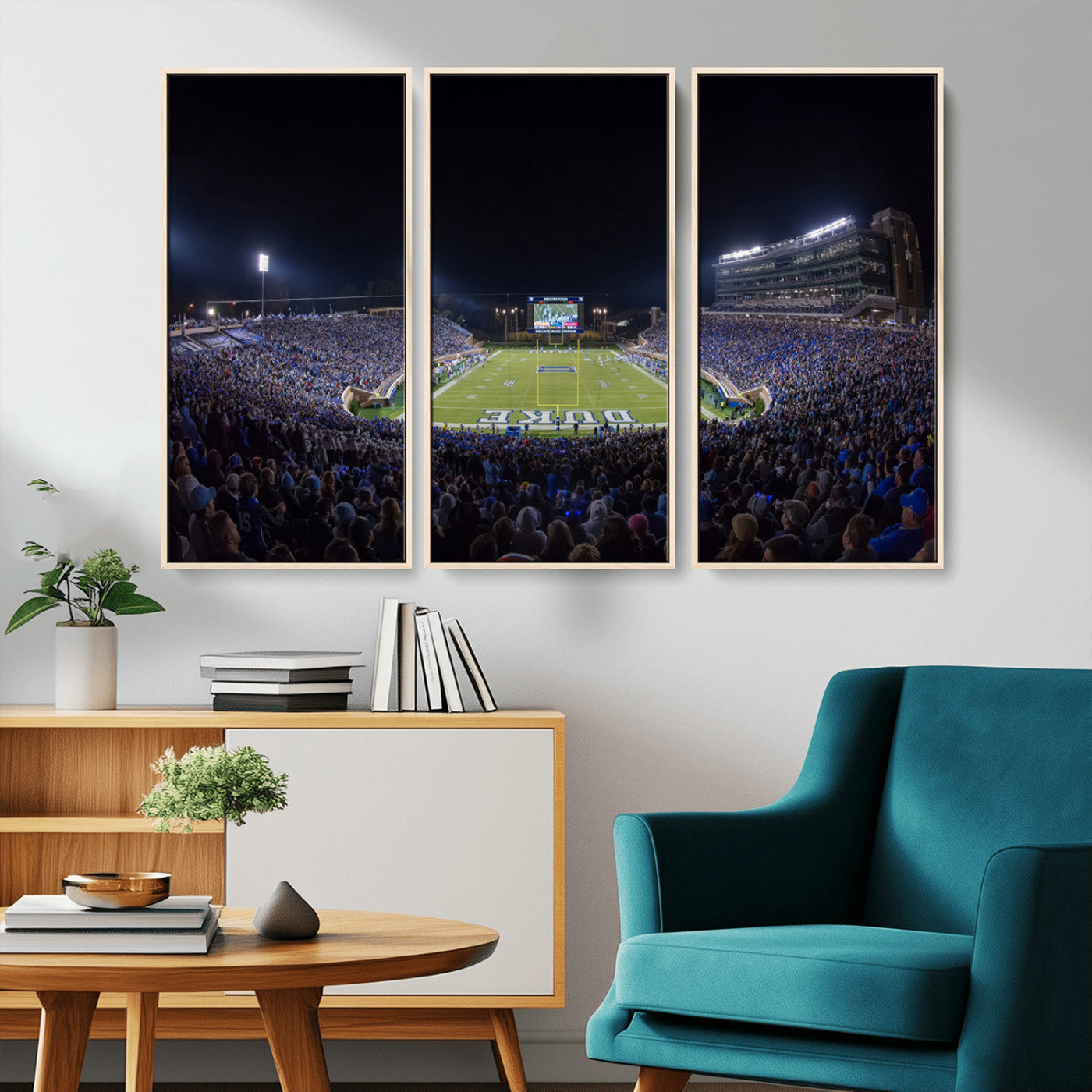 MGV-FC-48X32-3P - Duke University Blue Devils Football Team Print - Durham Wallace Wade Stadium Wall Art Canvas Print