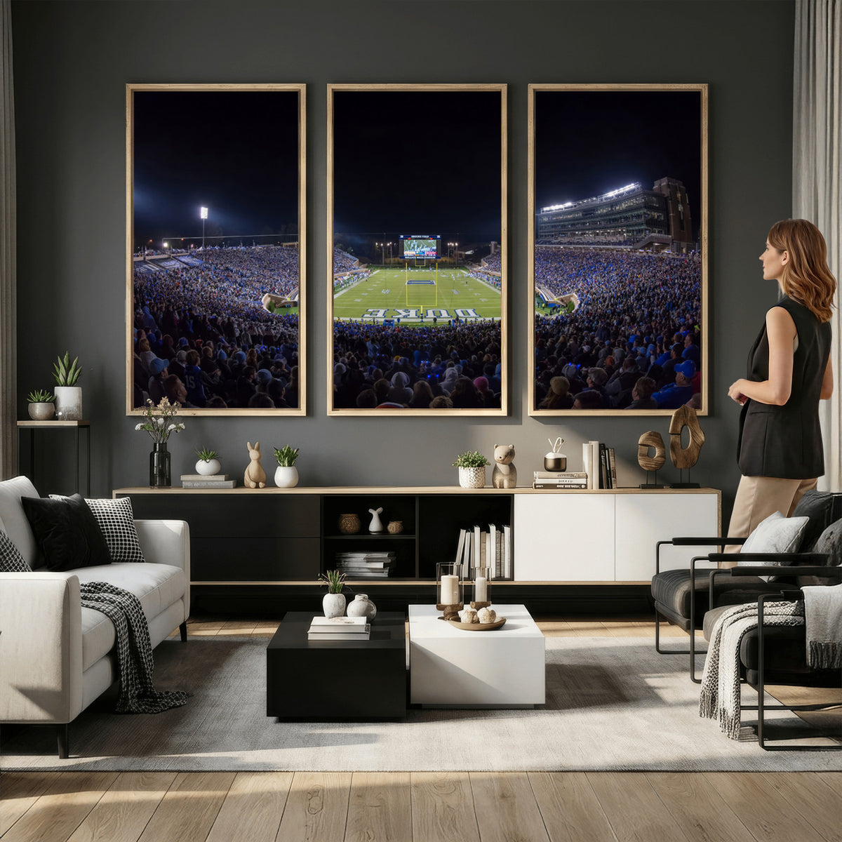 21070-MGV-CV-36X24 - Duke University Blue Devils Football Team Print - Durham Wallace Wade Stadium Wall Art Canvas Print