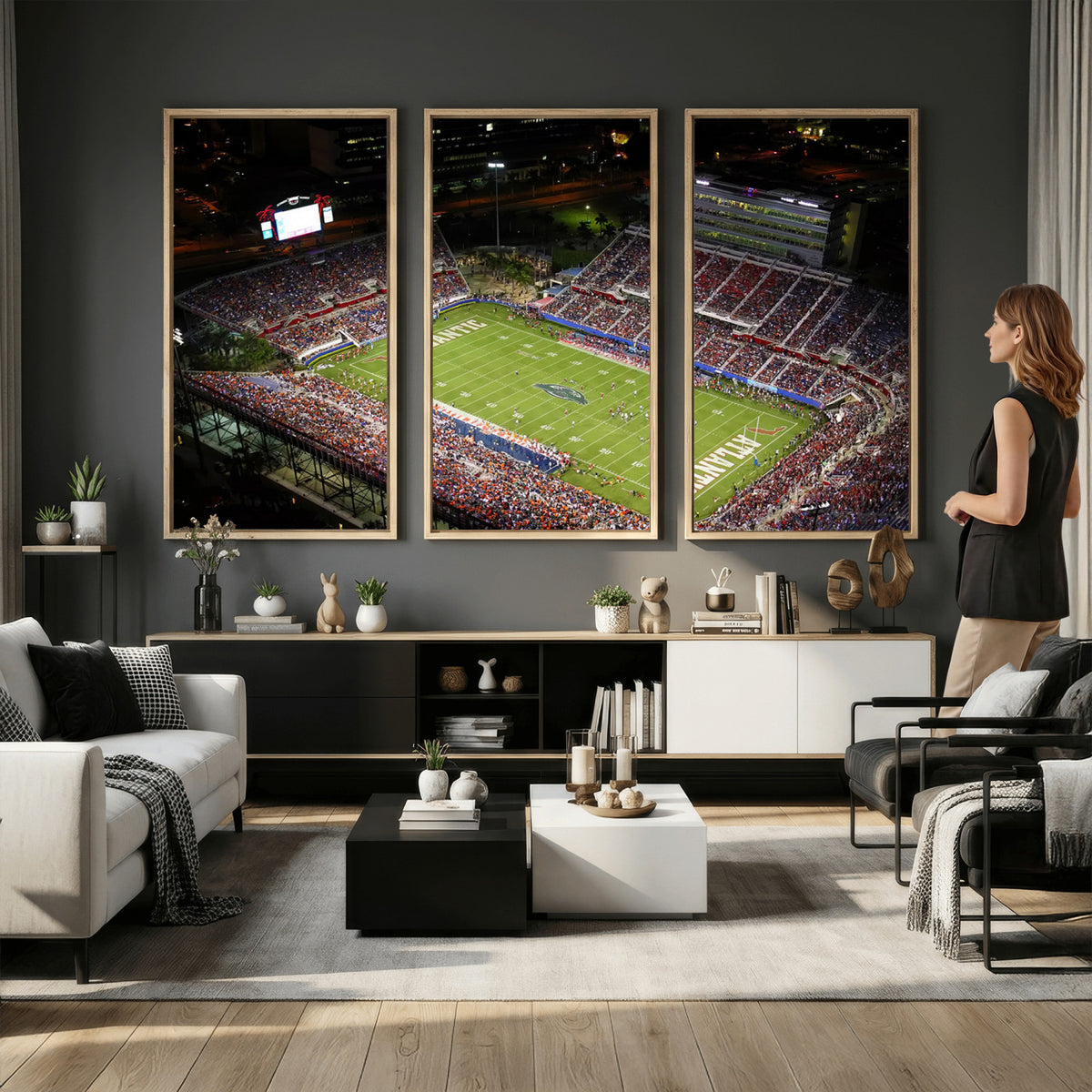 12682-MGV-CV-36X24 - Florida Atlantic University Owls Canvas Print, Football Team Print - Boca Raton FAU Stadium Wall Art