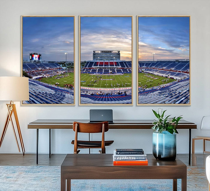 Florida Atlantic Owls Stadium canvas print with UV coating.