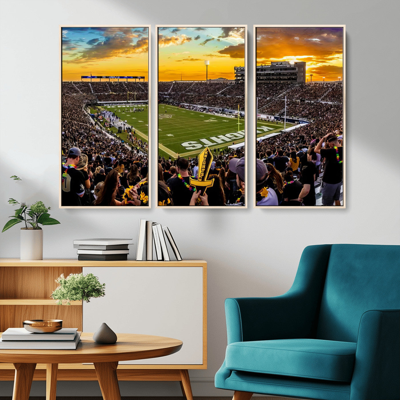 MGV-FC-48X32-3P - UCF Knights Football Team Print - Orlando FBC Mortgage Stadium, UCF Knights Wall Art Canvas Print