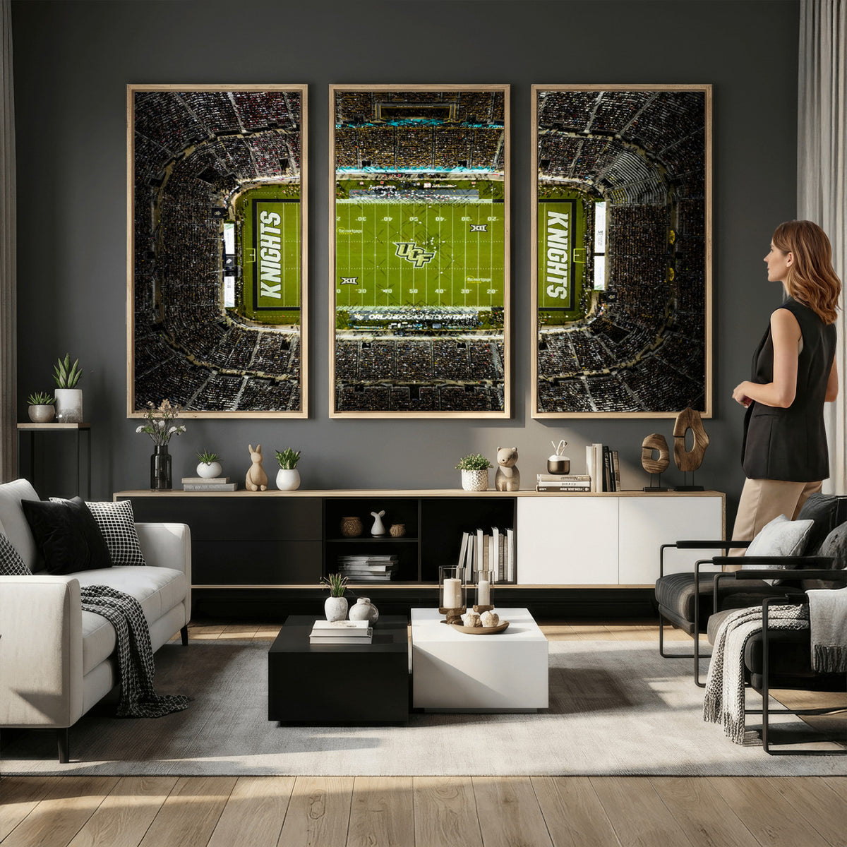 58050-MGV-CV-36X24 - UCF Knights Football Team Print - Orlando FBC Mortgage Stadium Wall Art, UCF Knights Canvas Print