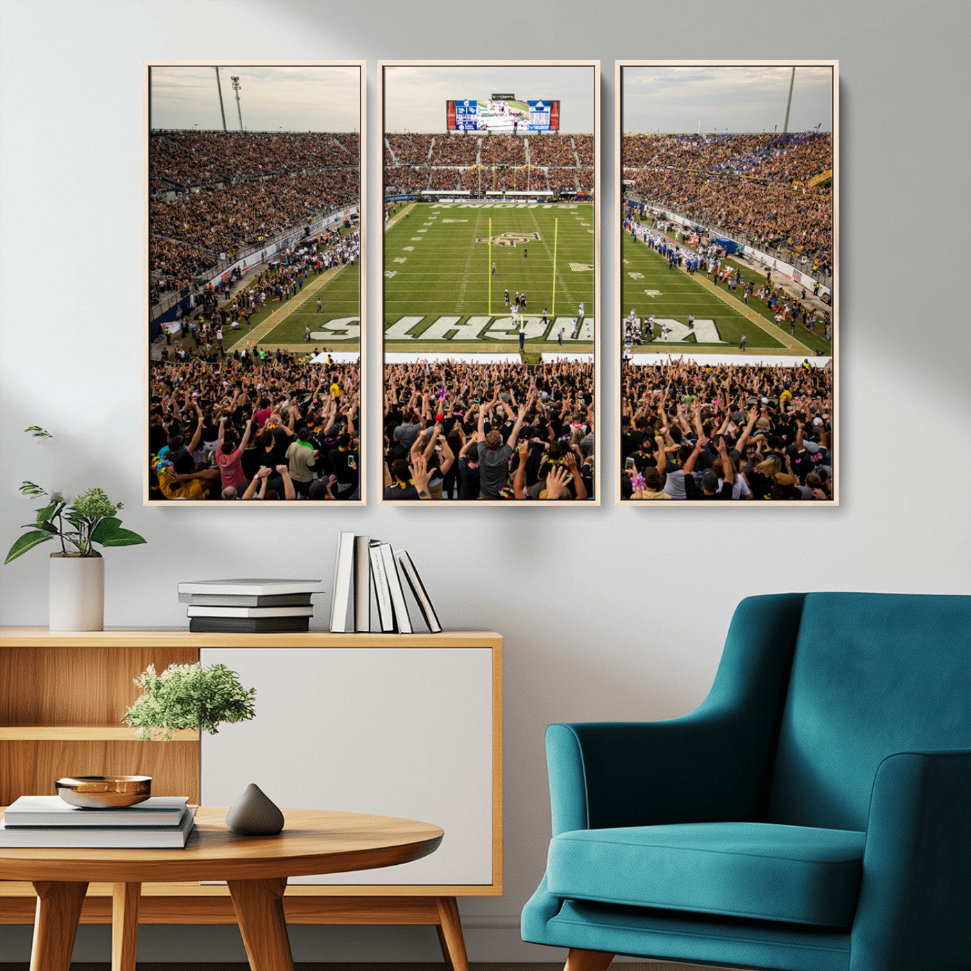 MGV-FC-48X32-3P - UCF Knights Football Team Print - Orlando FBC Mortgage Stadium Canvas Print