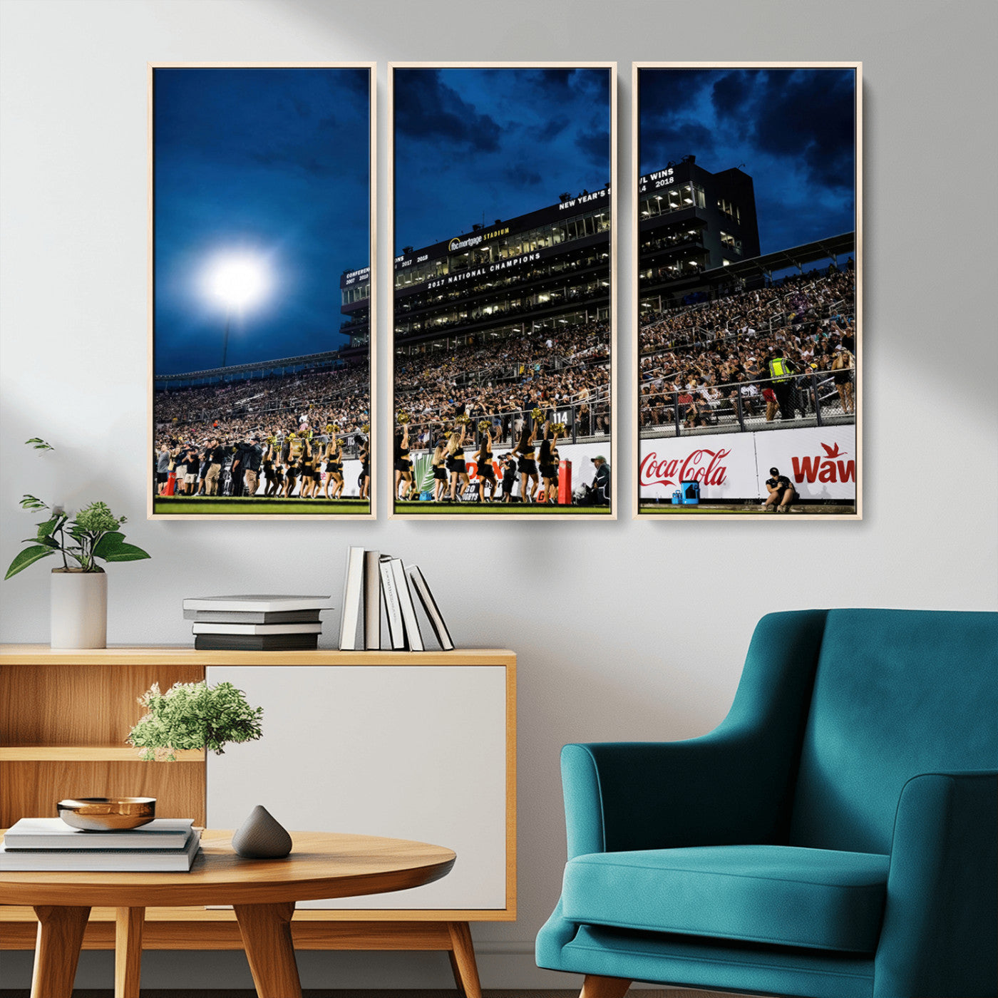 MGV-FC-48X32-3P - UCF Knights Football Team Print - Orlando FBC Mortgage Stadium Wall Art Canvas Print